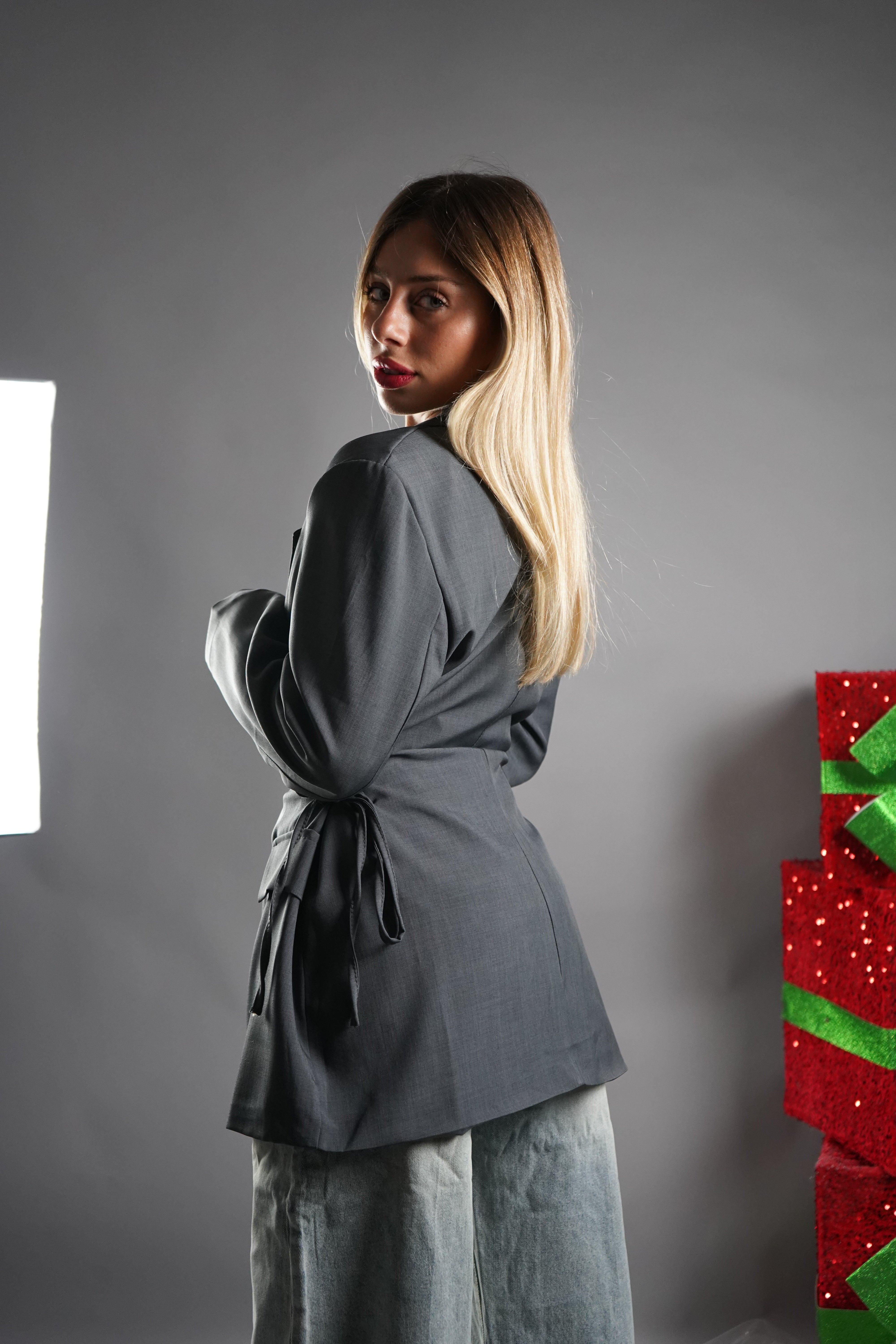 BLAZER STRINGHE GRIGIO