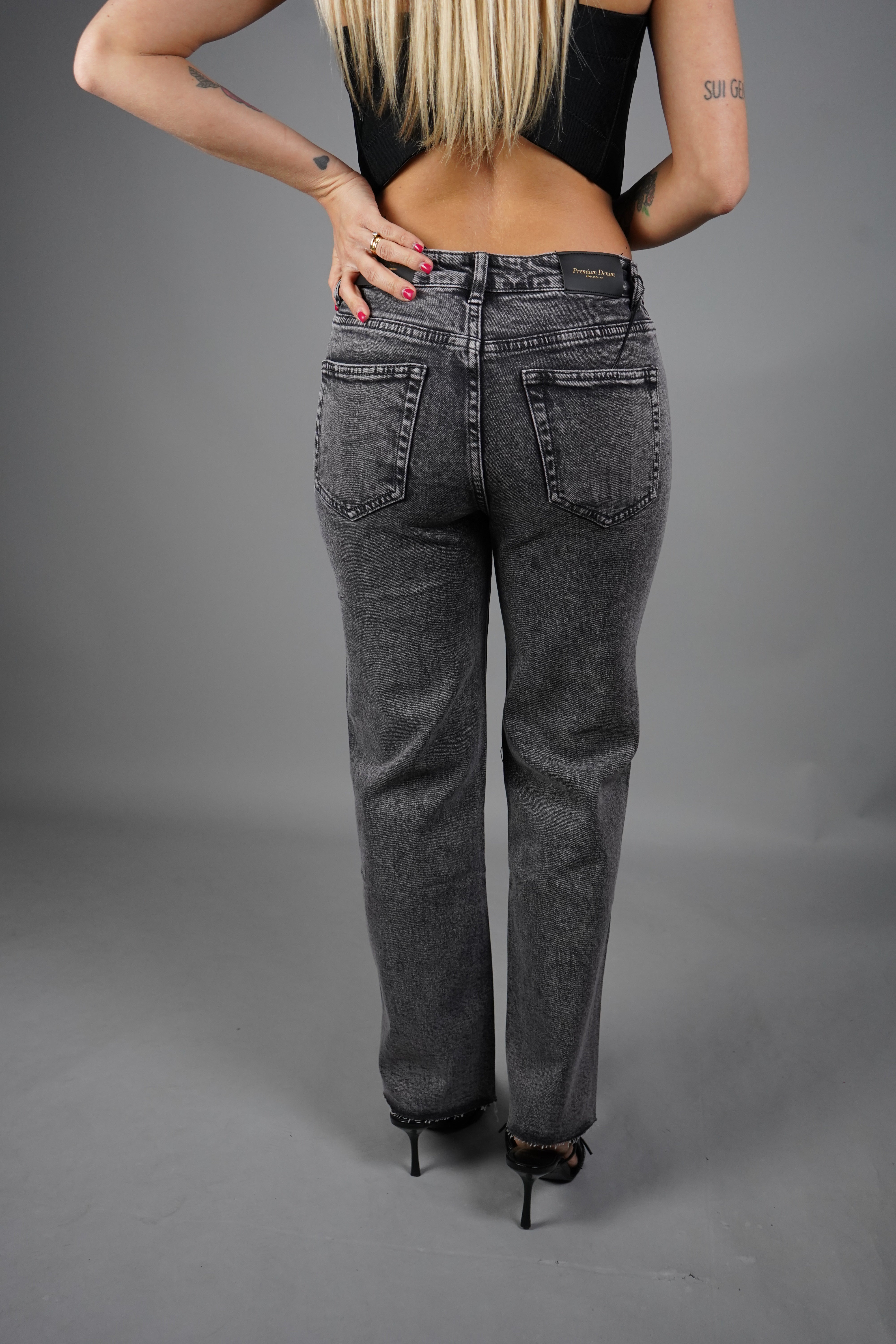 JEANS GAMBA DRITTA GRIGIO