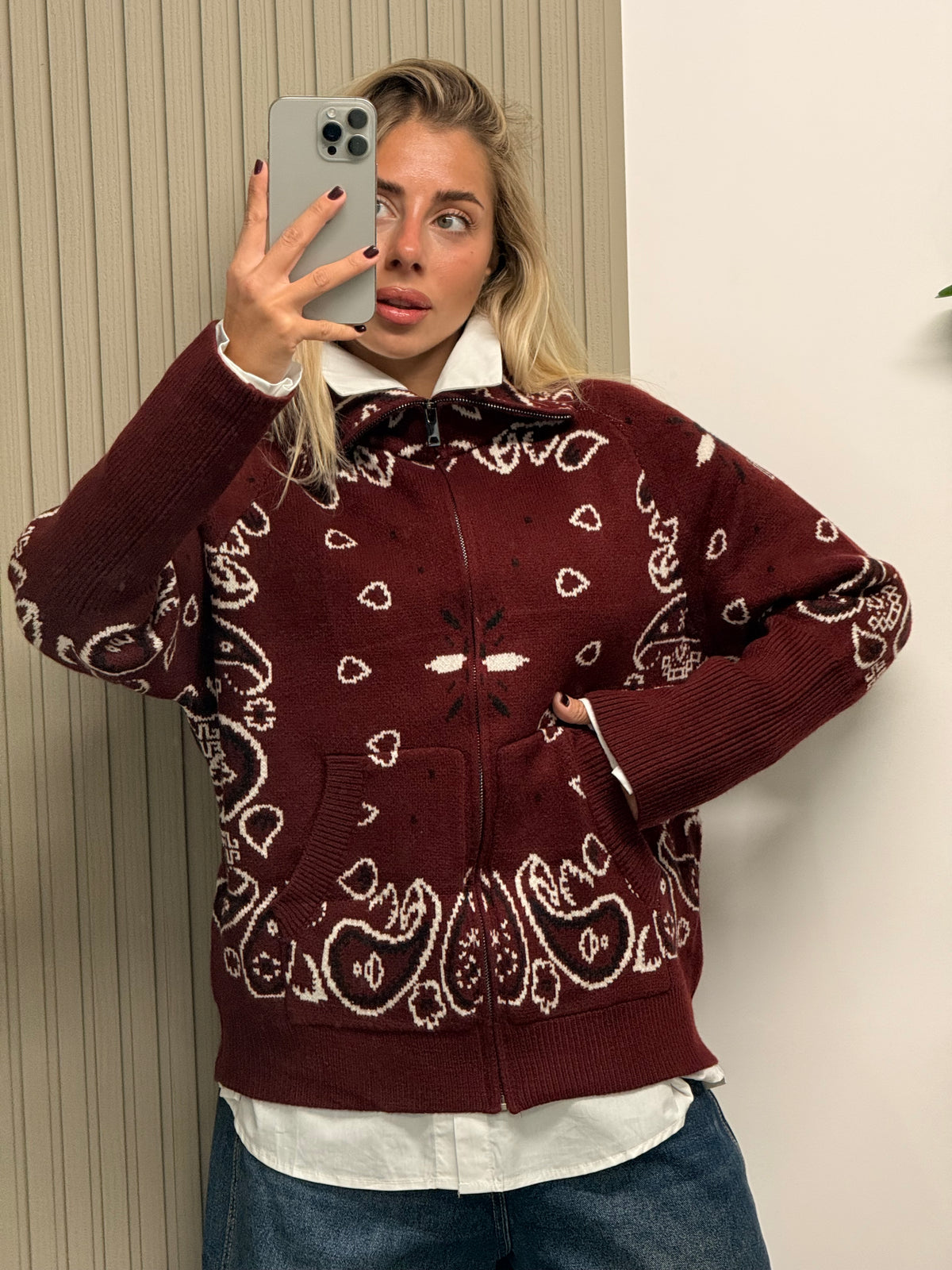 CARDIGAN GINEVRA BORDEAUX