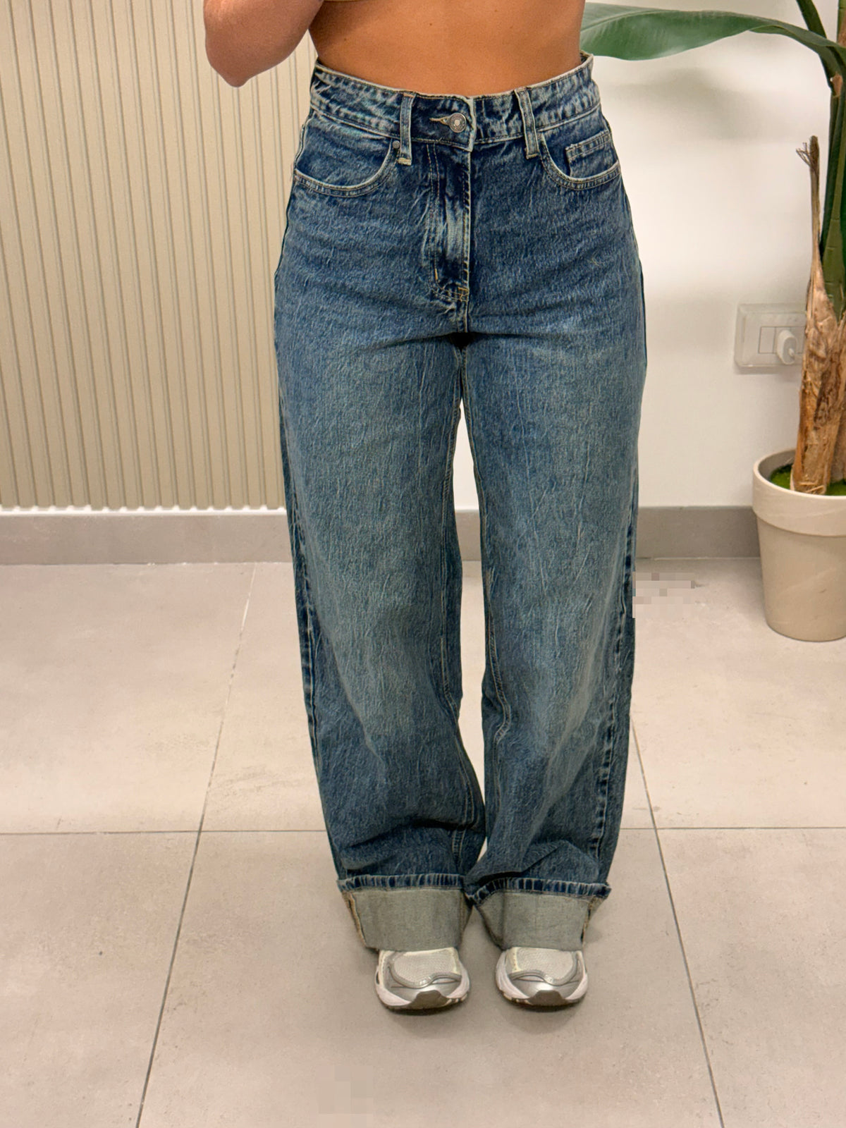 JEANS REGULAR CON PIEGONE