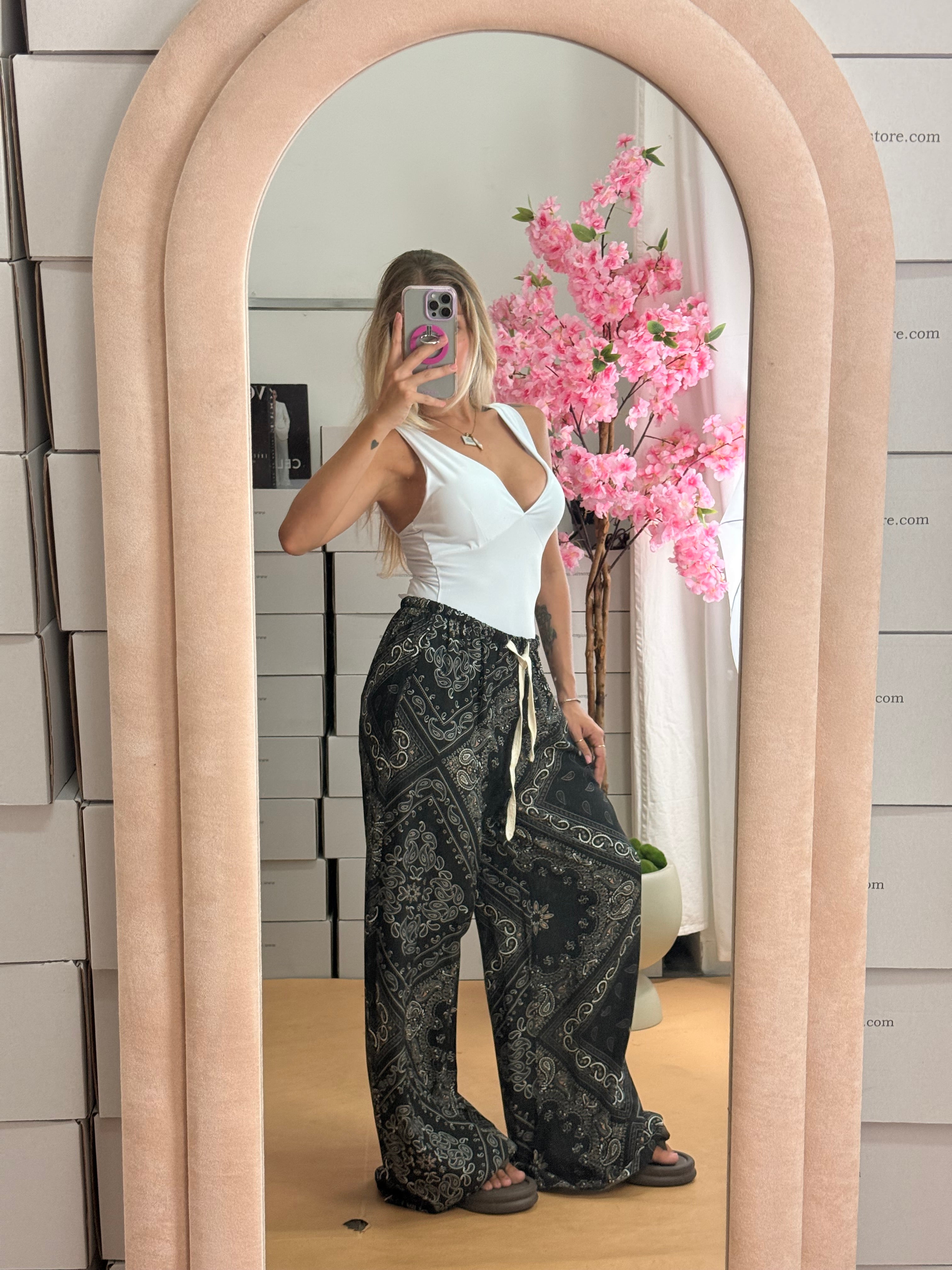 PANTALONE BANDANA NERO
