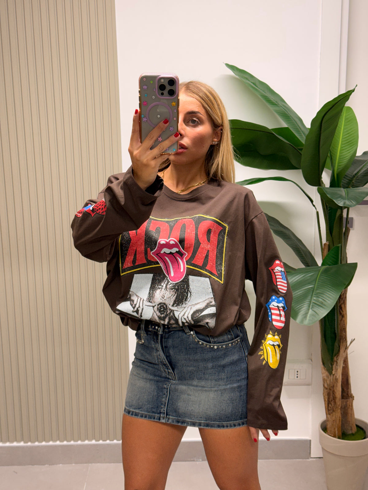 MINIGONNA DENIM BORCHIE