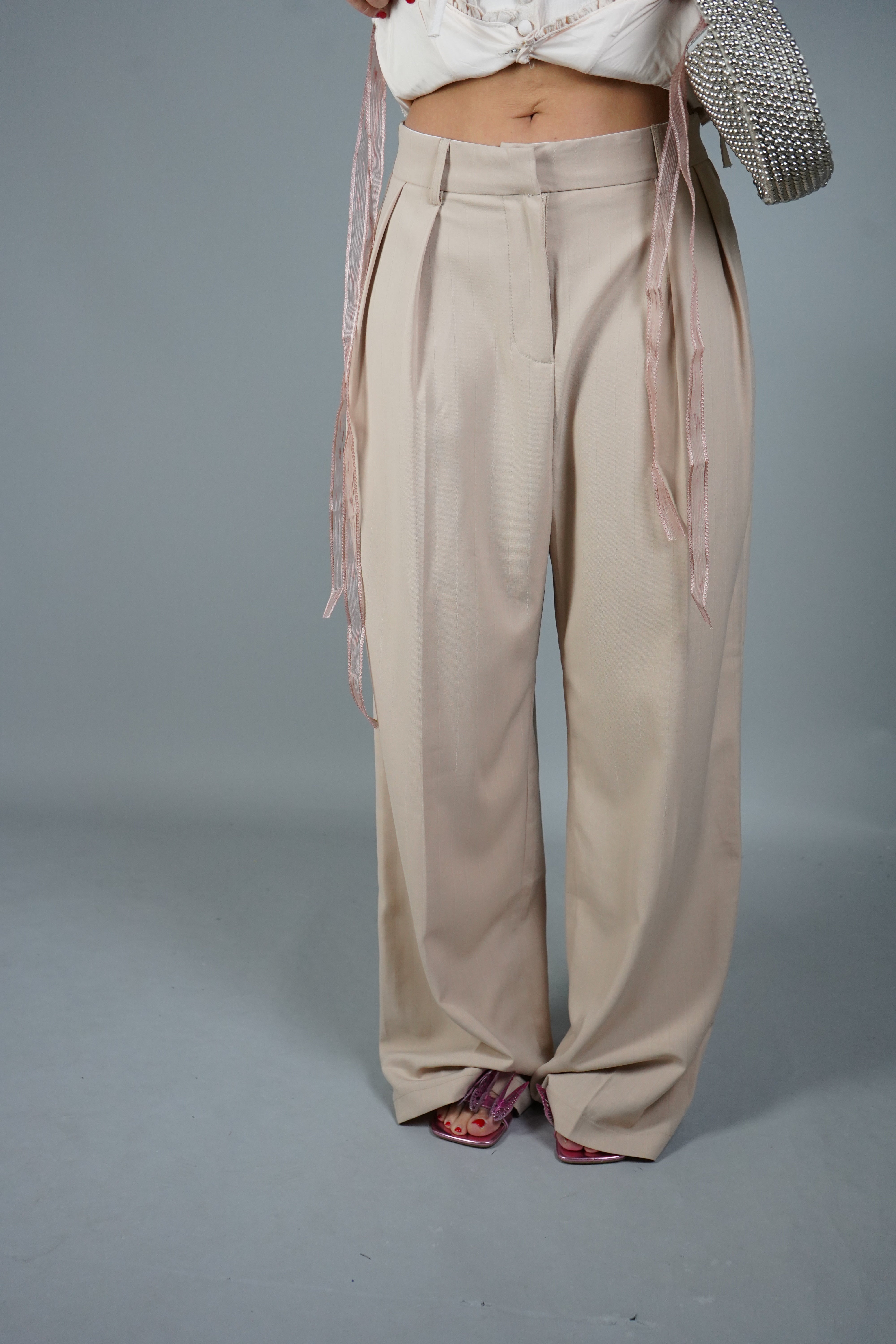 PANTALONE GESSATO BEIGE