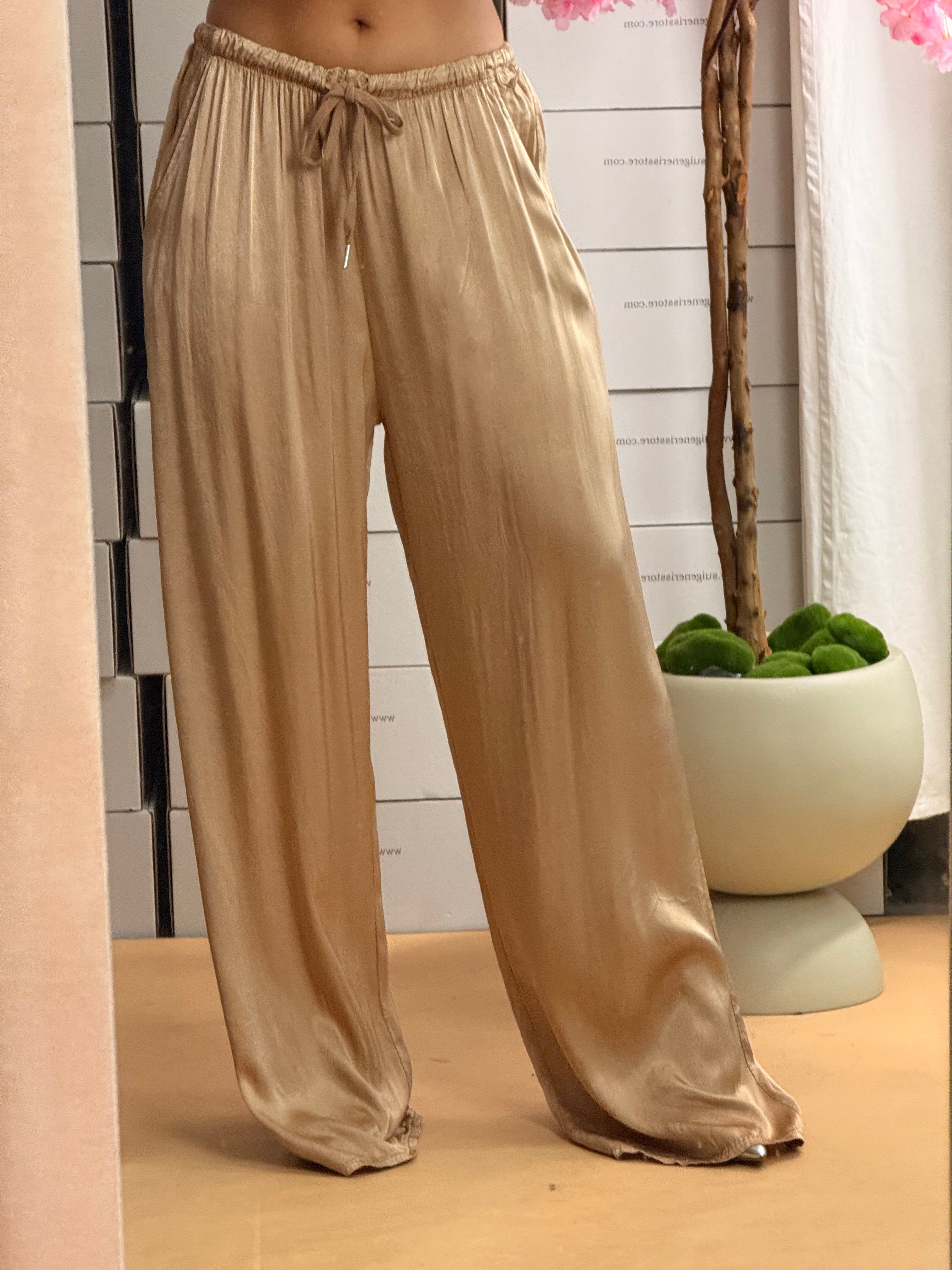 PANTALONE SATIN ORO