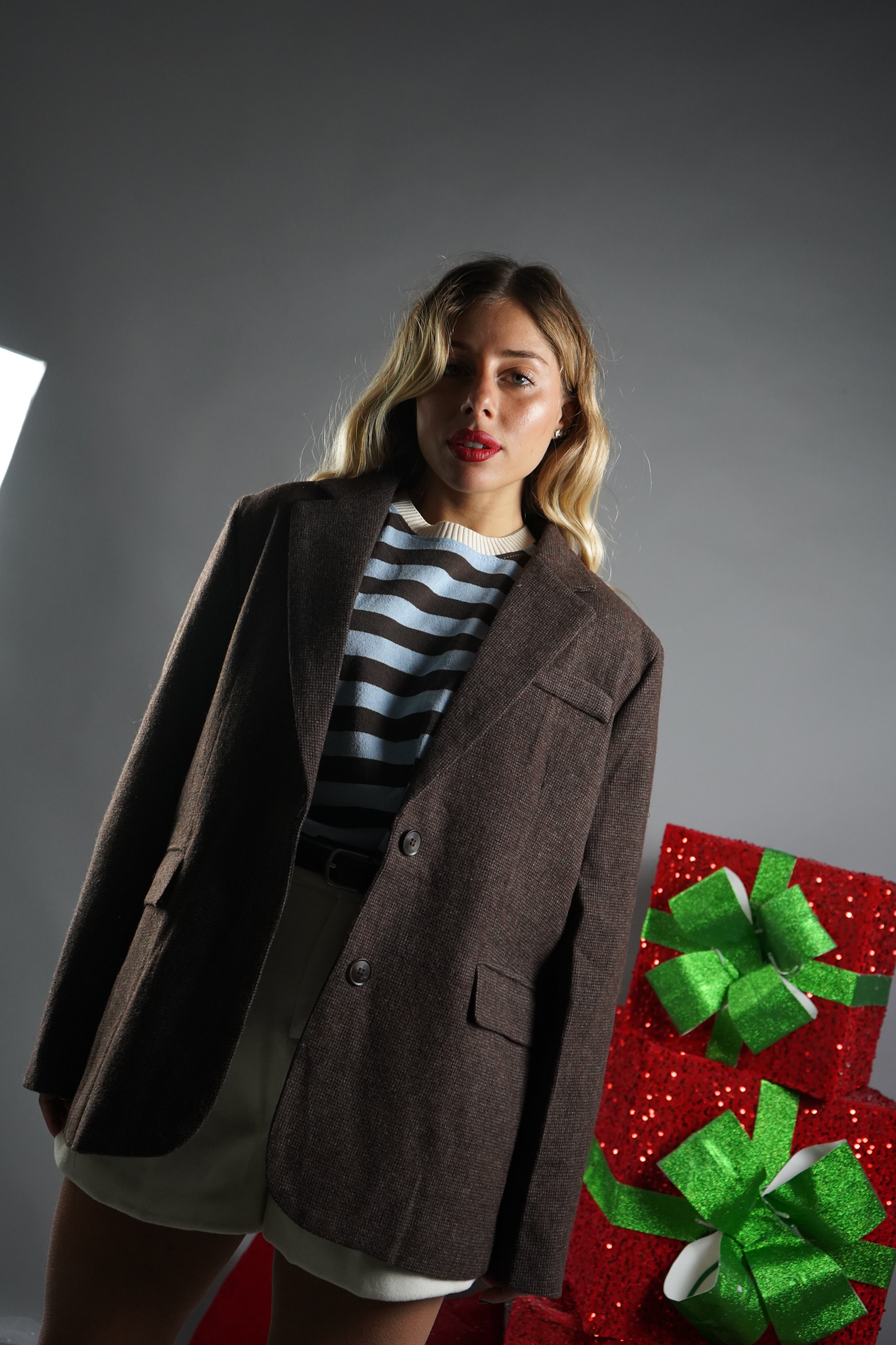 BLAZER LANA TRAPUNTATO MARRONE