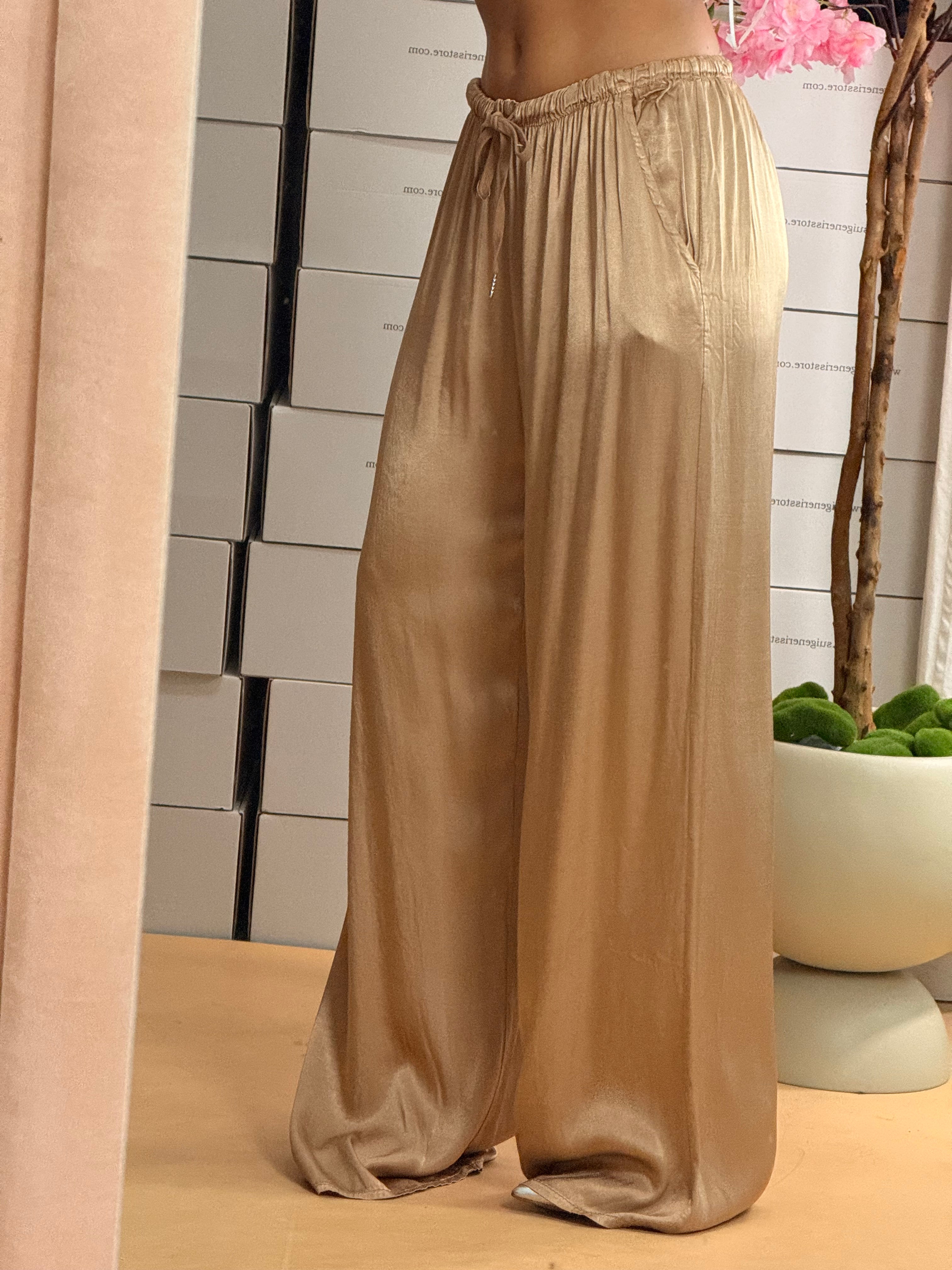PANTALONE SATIN ORO