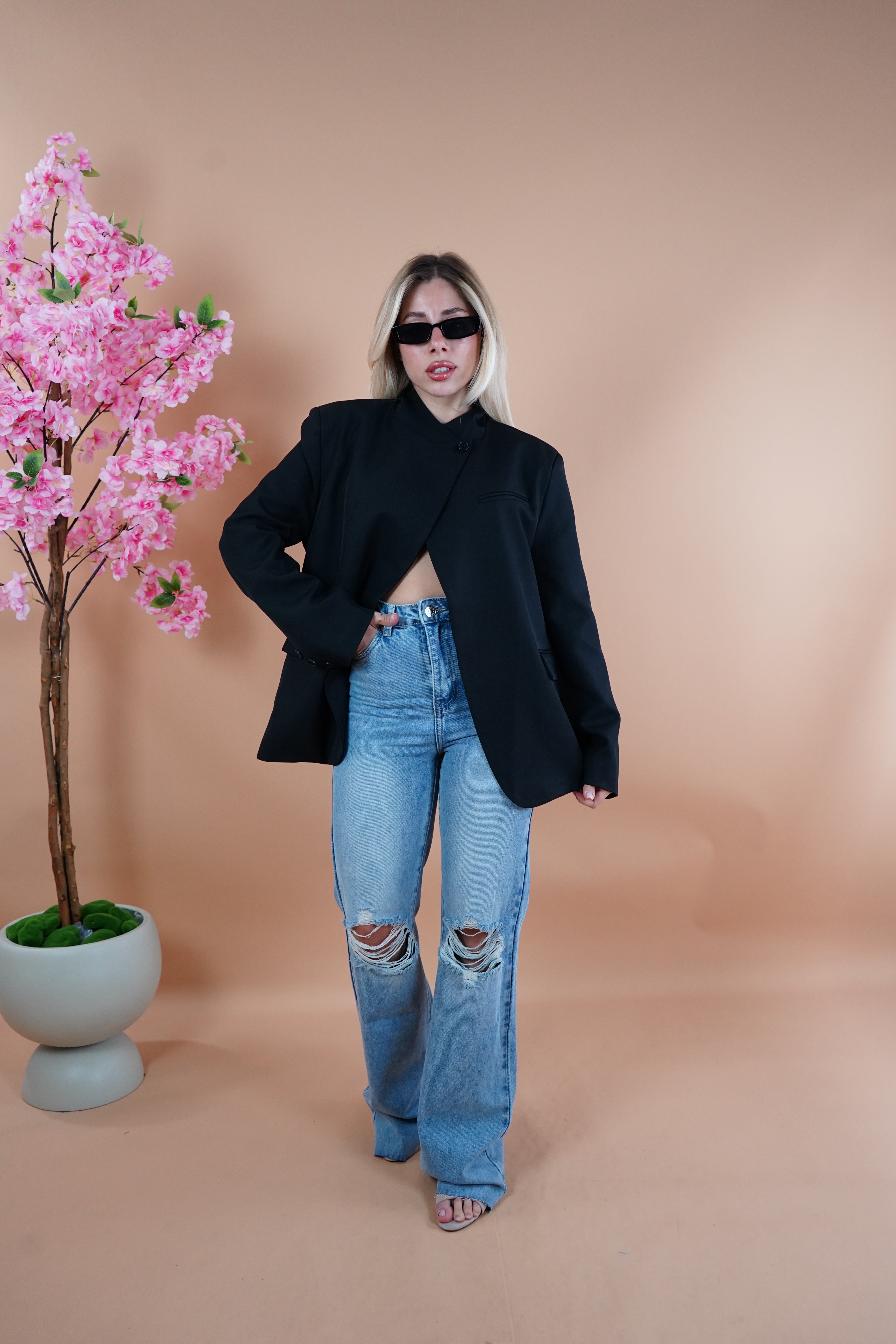JEANS GAMBA DRITTA STRAPPATO