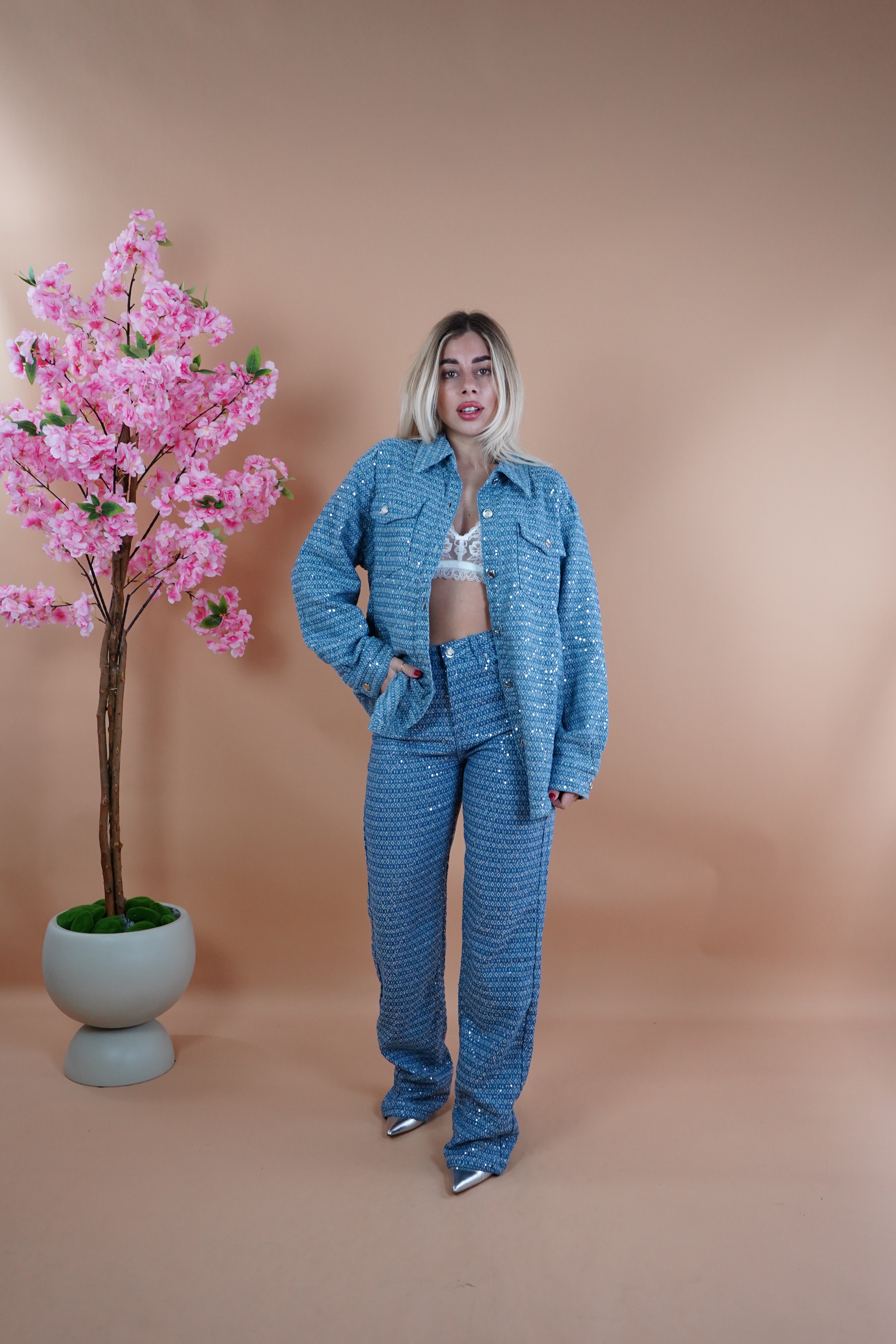 COORDINATO DENIM E PAILLETTES SESE