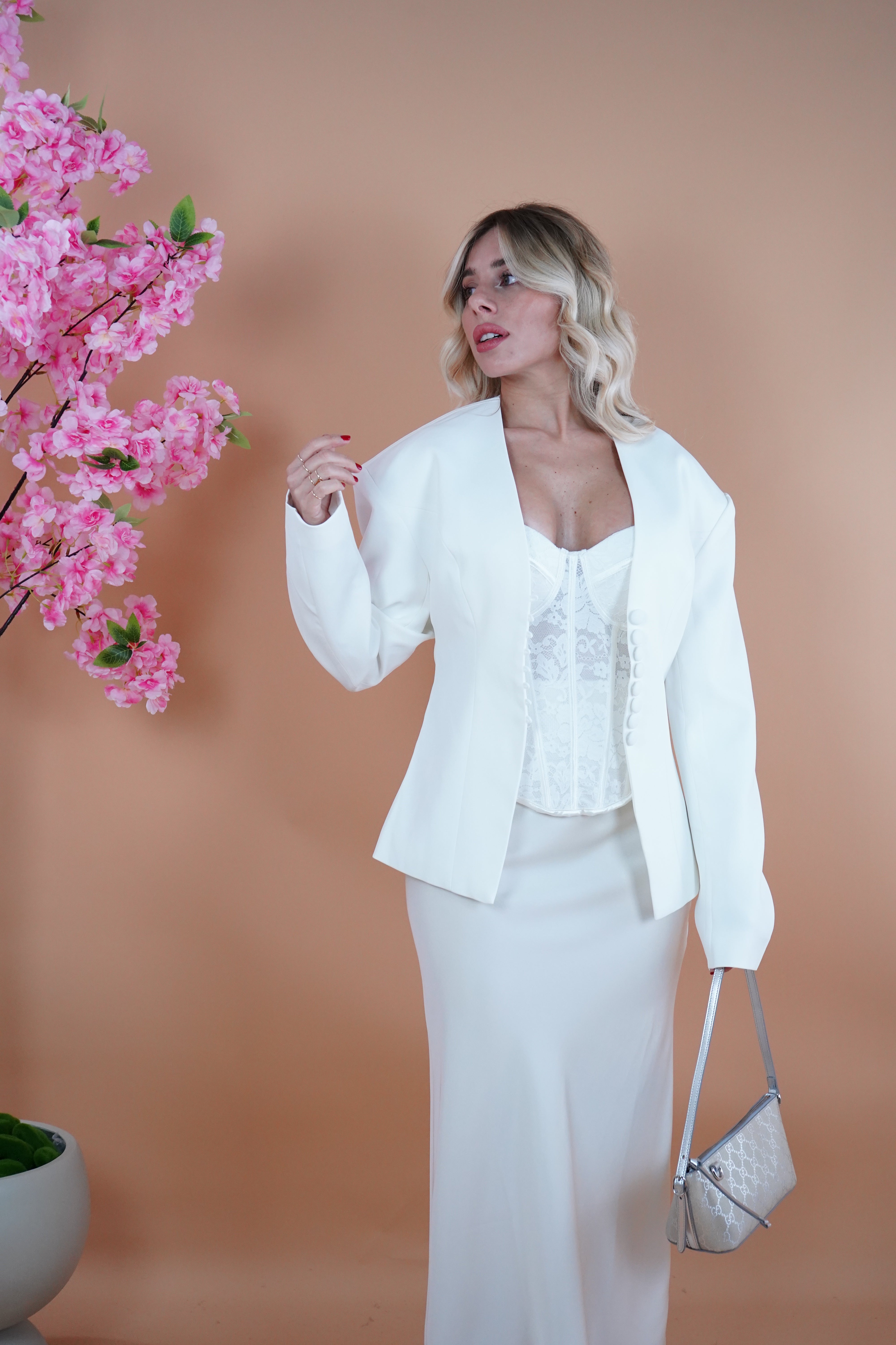 BLAZER AVVITATO BIANCO