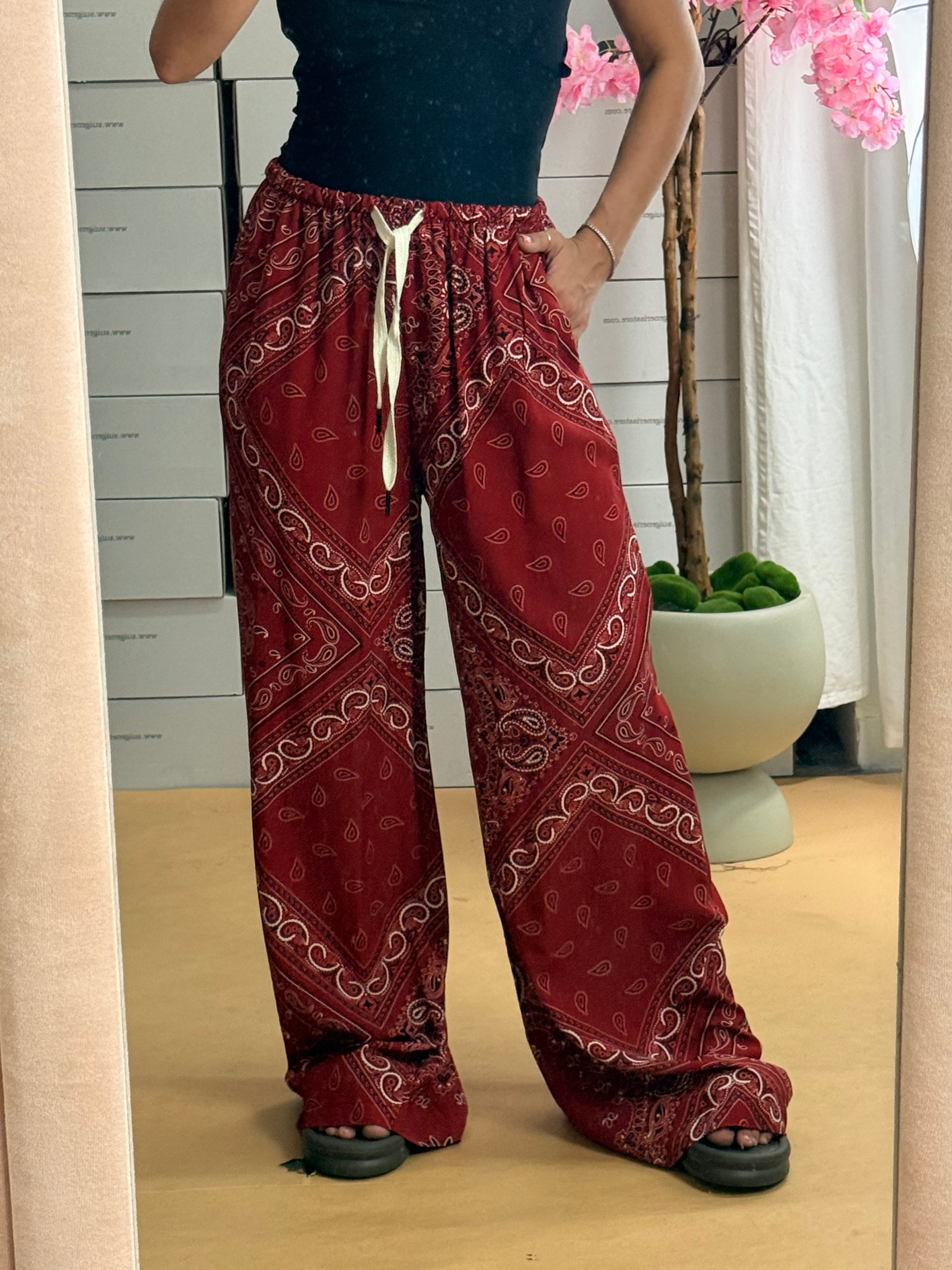 PANTALONE BANDANA BORDEAUX