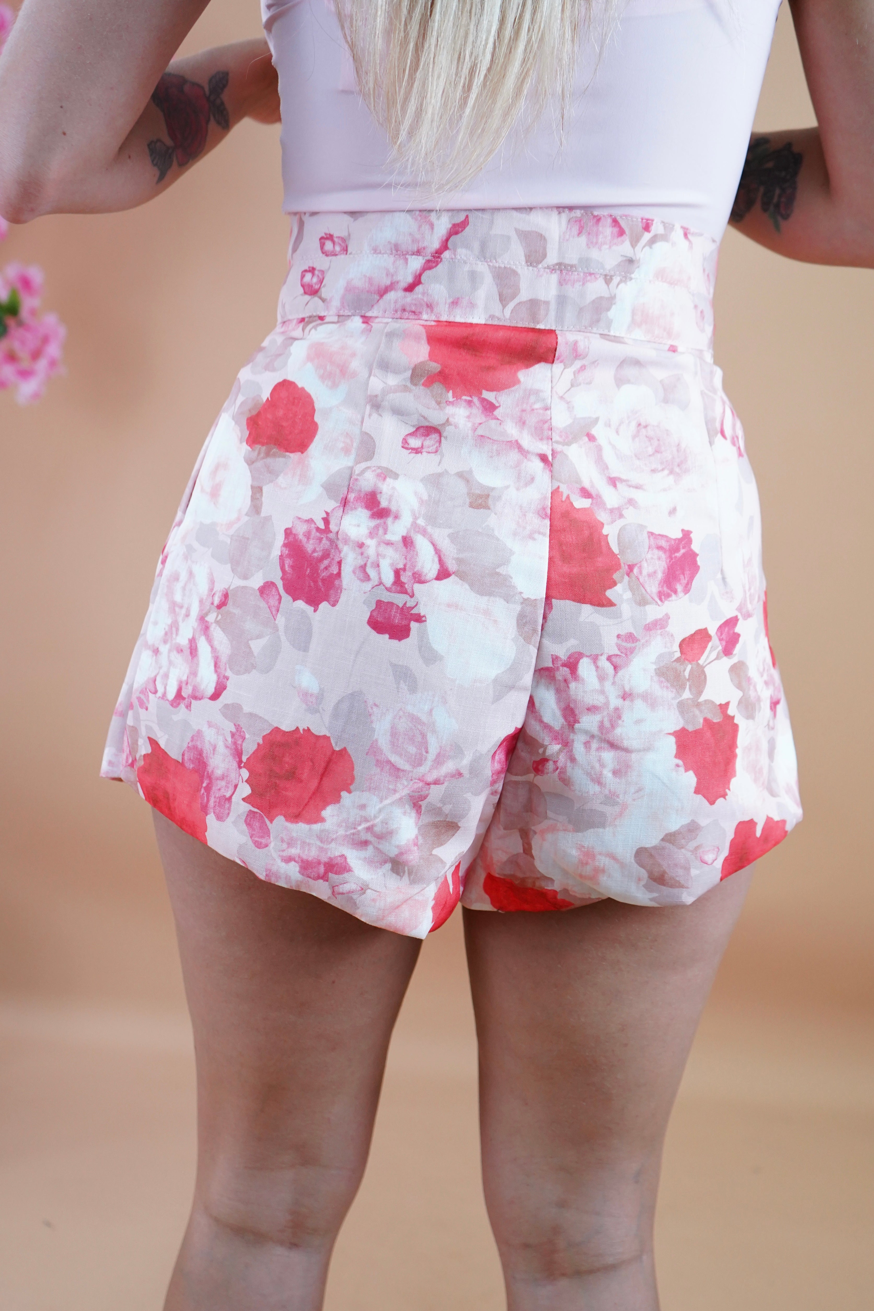 MINI SHORTS FIORI ROSA