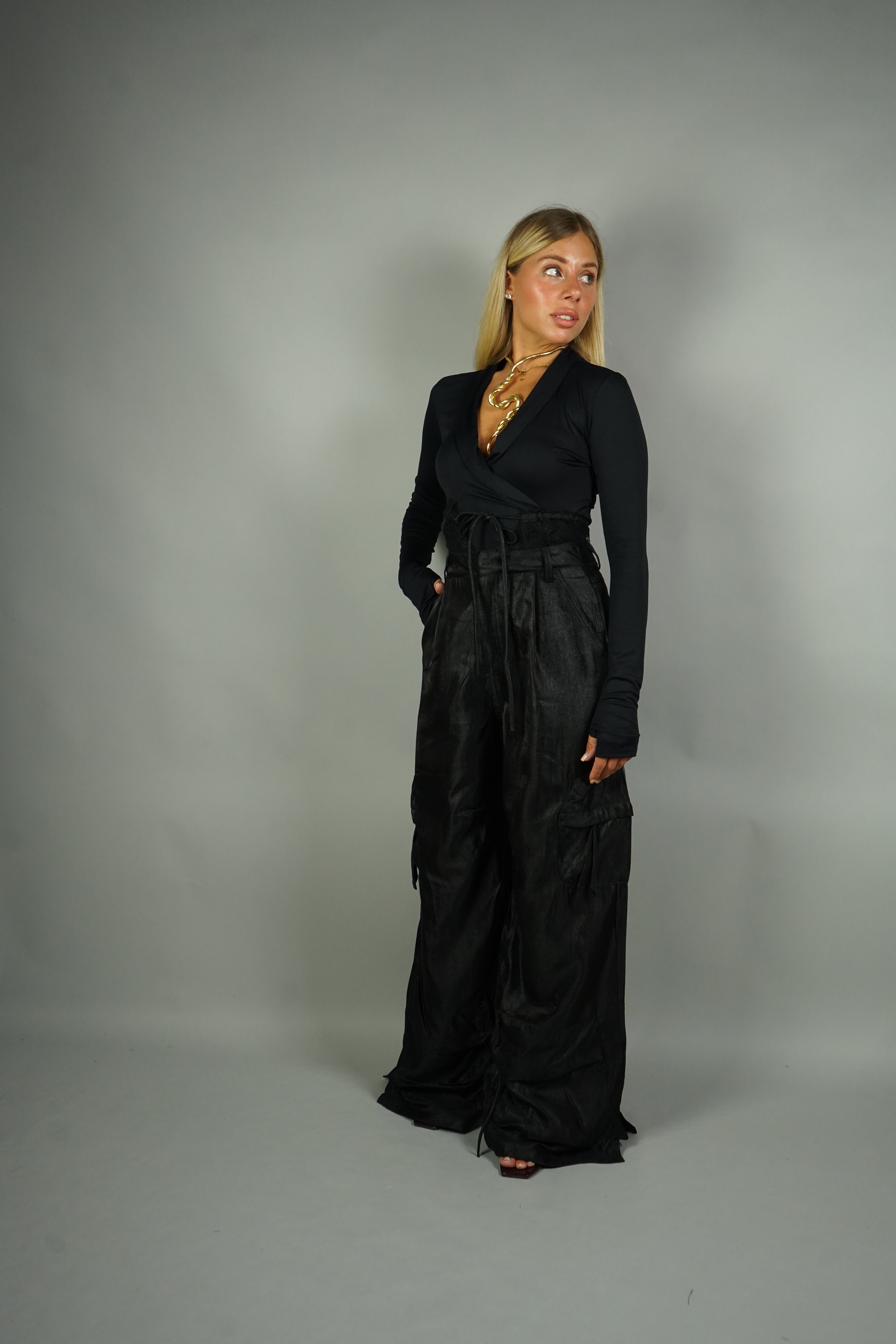 CARGO SATIN HOLLYWOOD NERO
