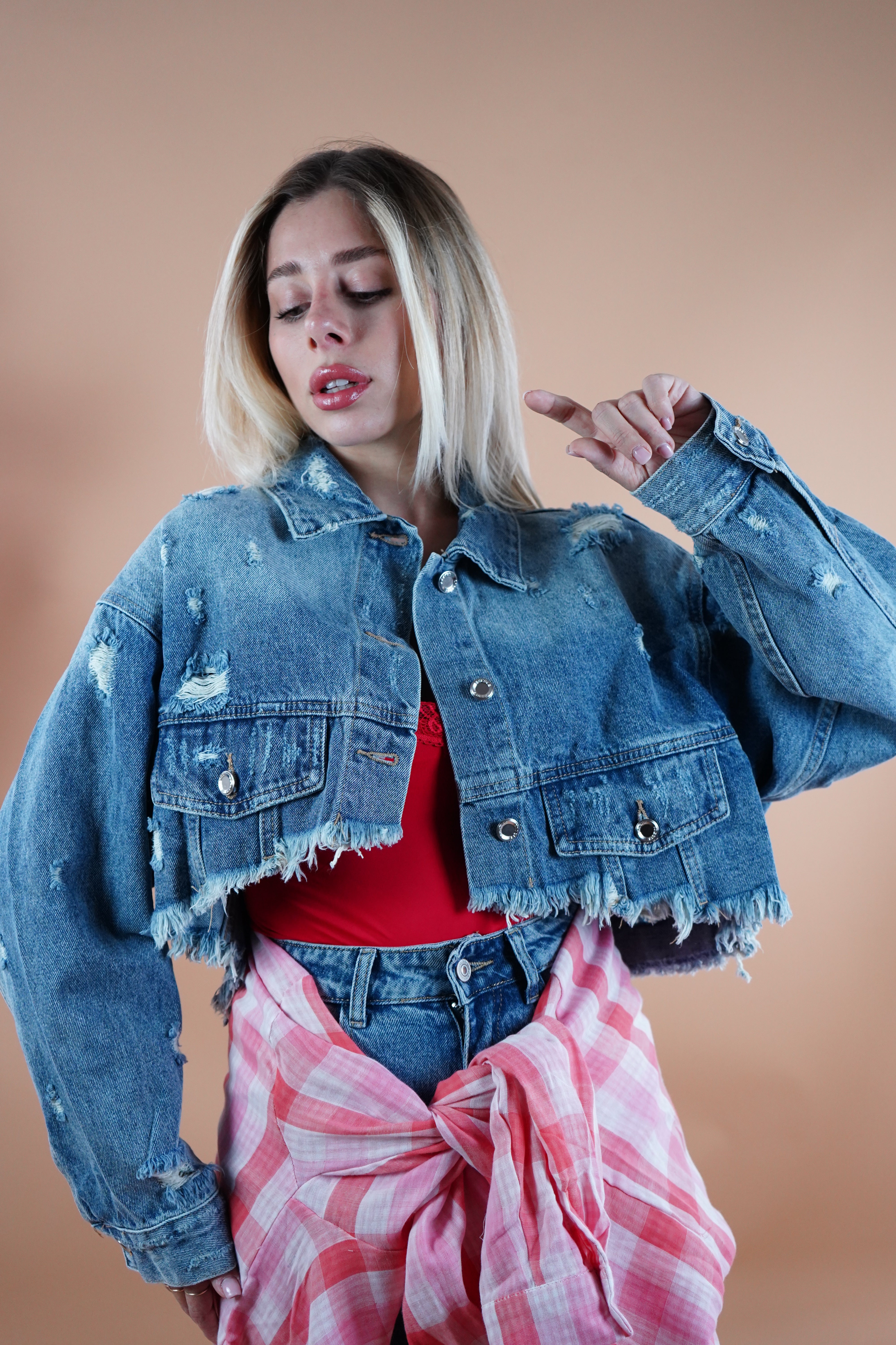GIACCA CROP DENIM MIA