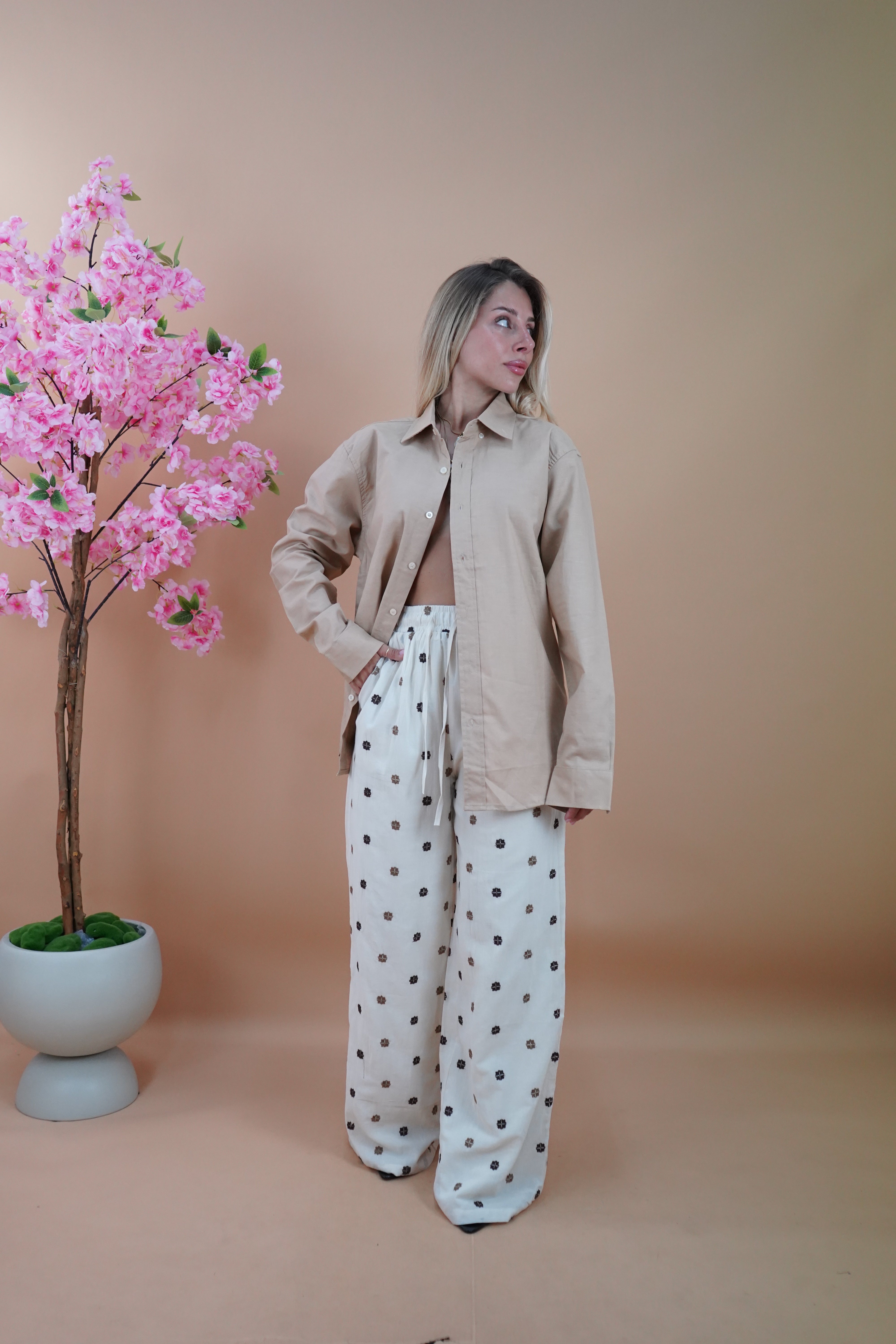 CAMICIA IN LINO PREMIUM CAMMELLO