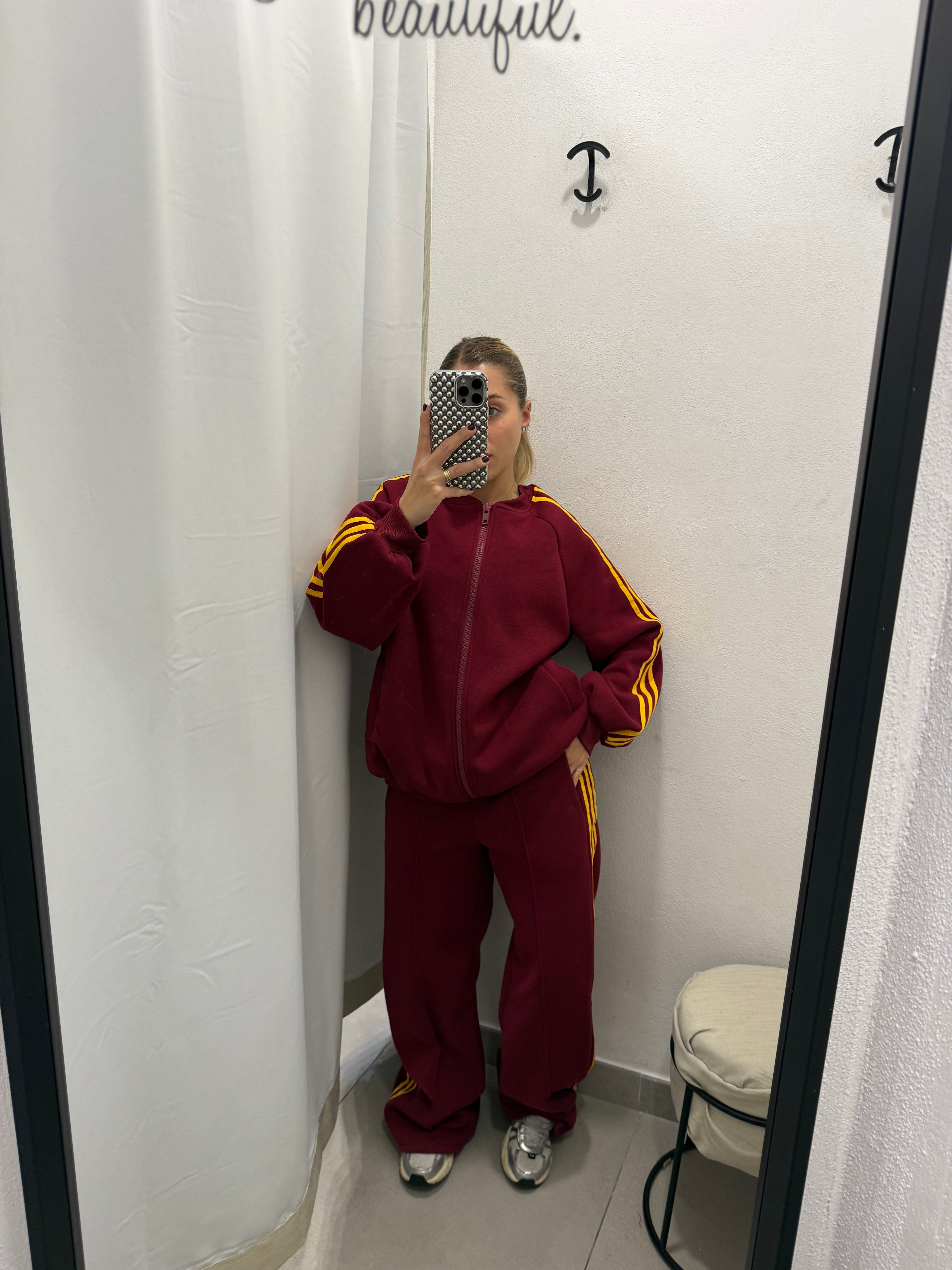 TUTA STRISCE BORDEAUX