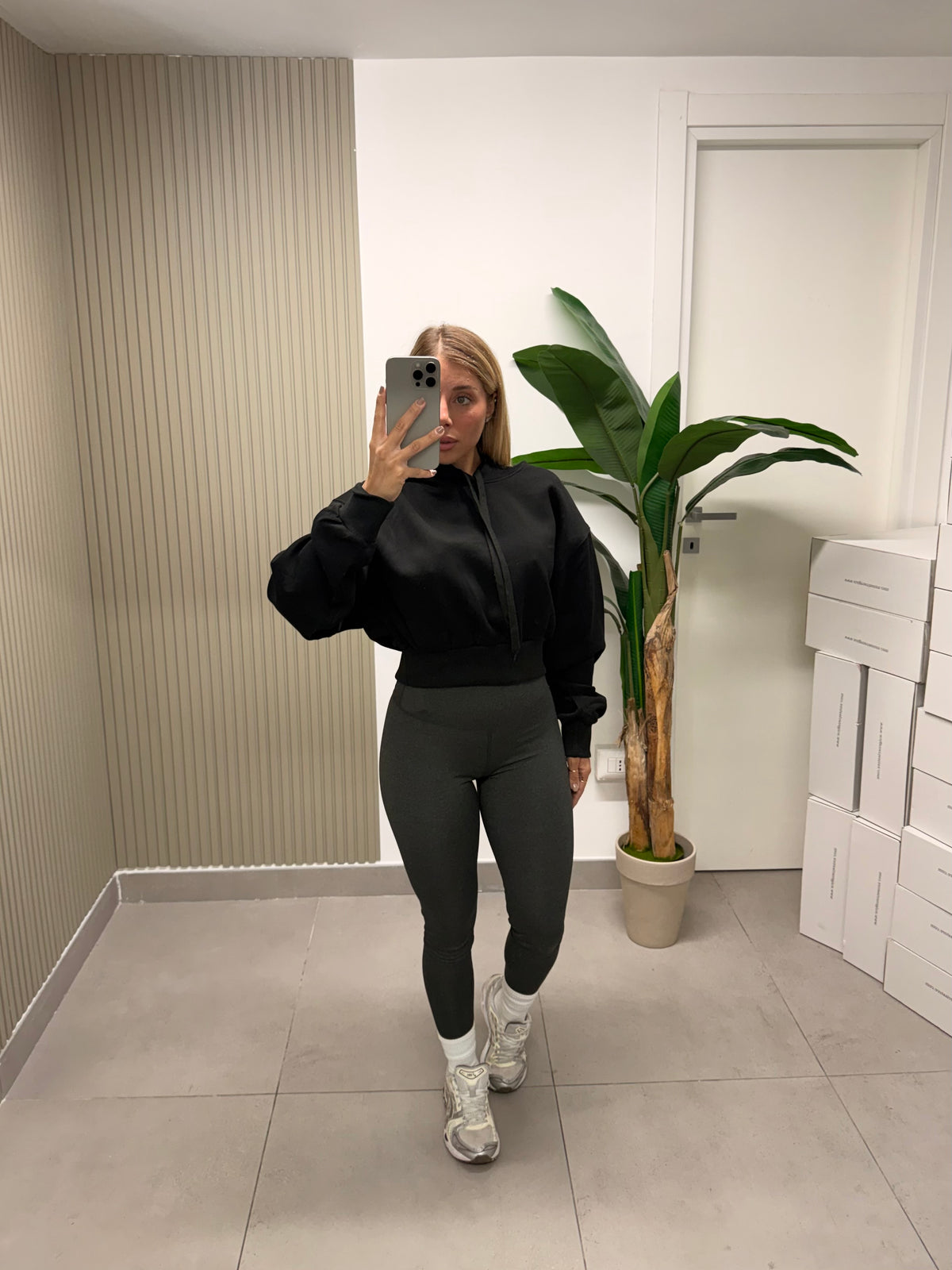 LEGGINGS MODELLANTE GRIGIO SCURO