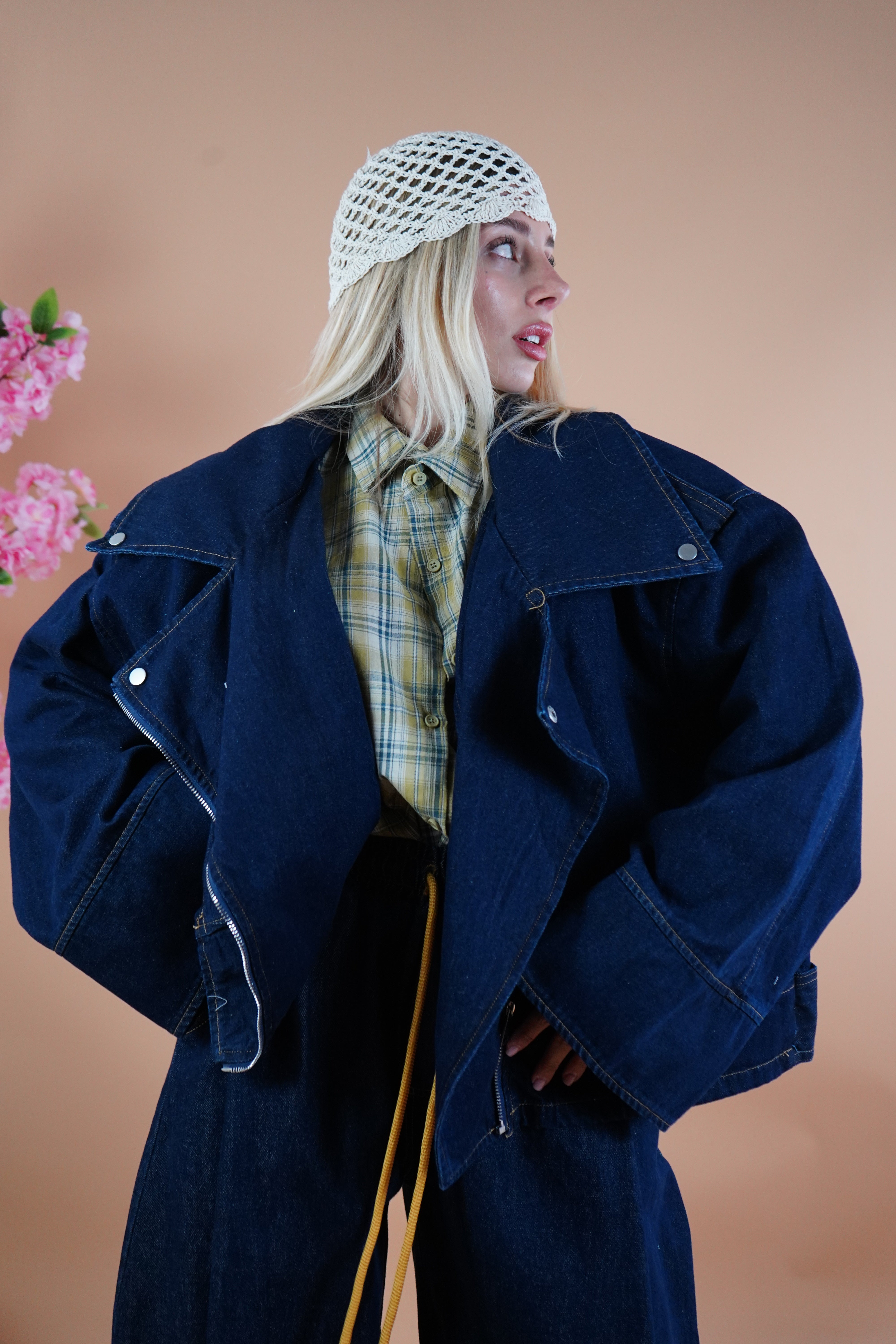 CHIODO OVERSIZE BALI DENIM SCURO