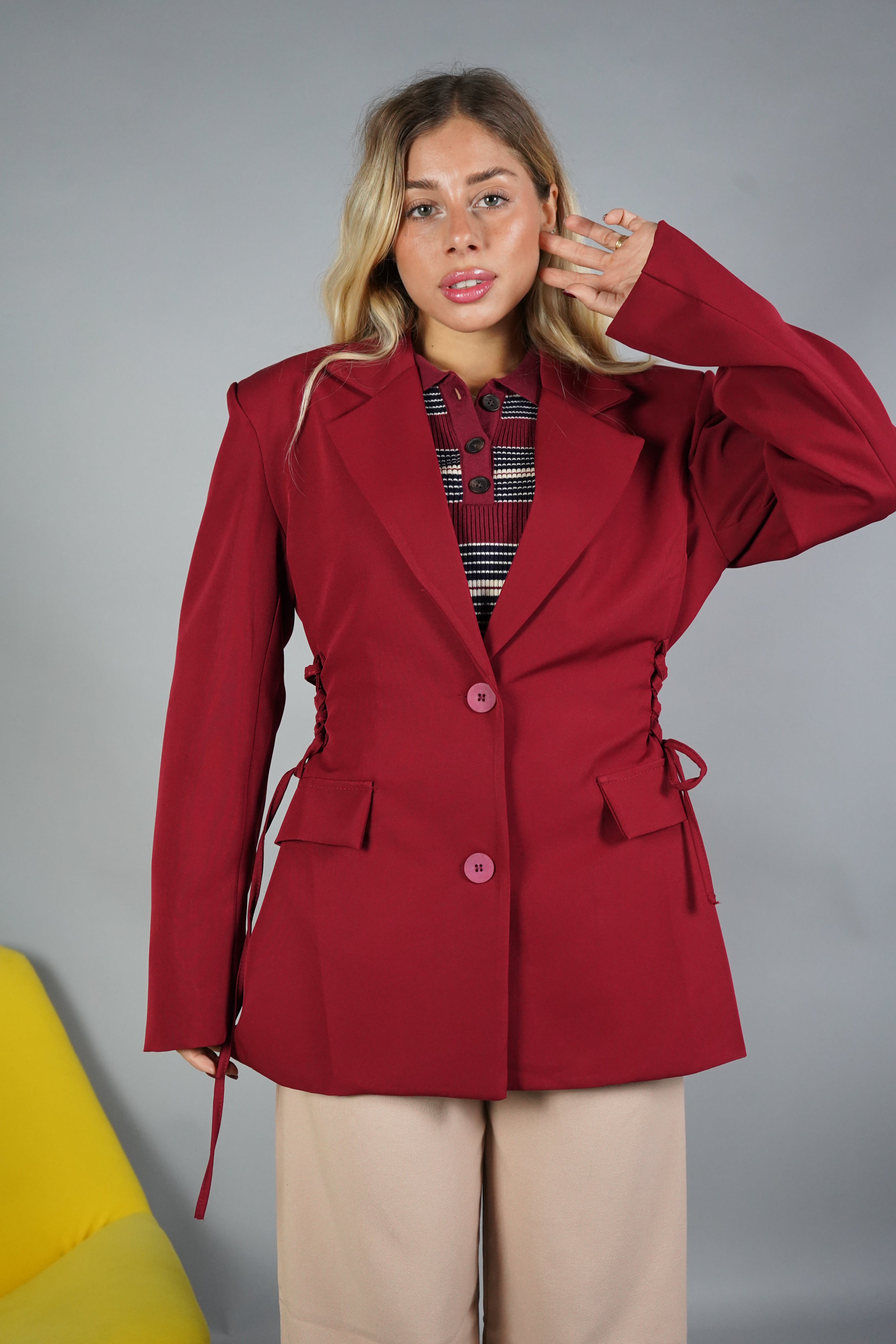 BLAZER STRINGHE BORDEAUX
