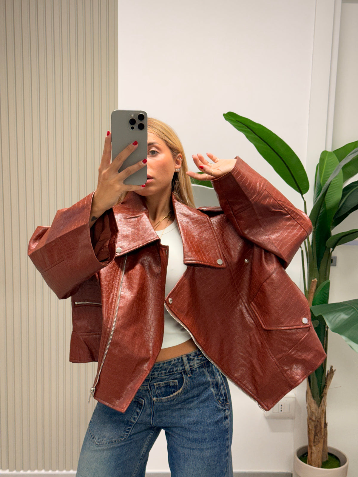 CHIODO ECOPELLE OVERSIZE COCCO COCCIO