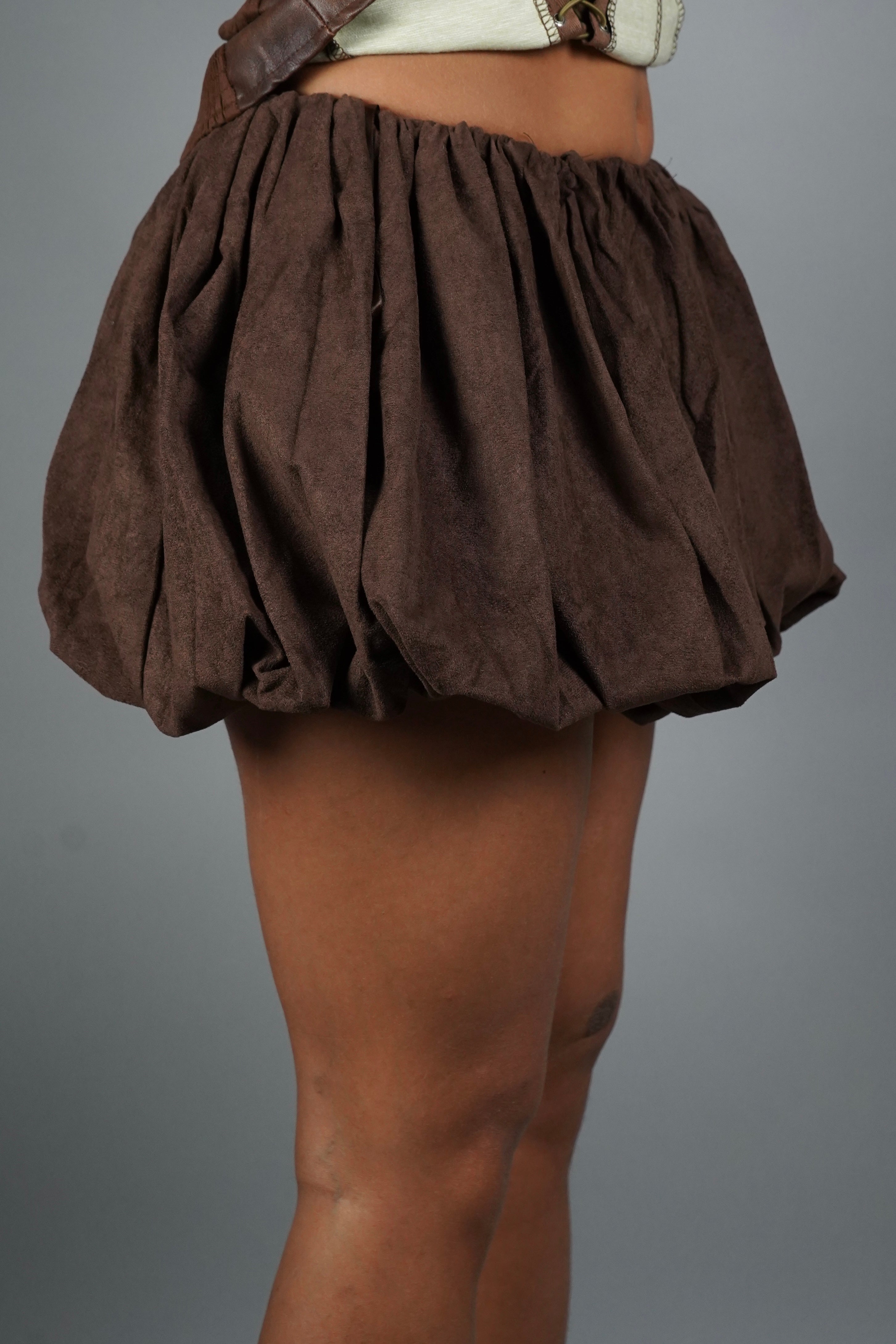 GONNA BALLON IN CAMOSCIO MARRONE