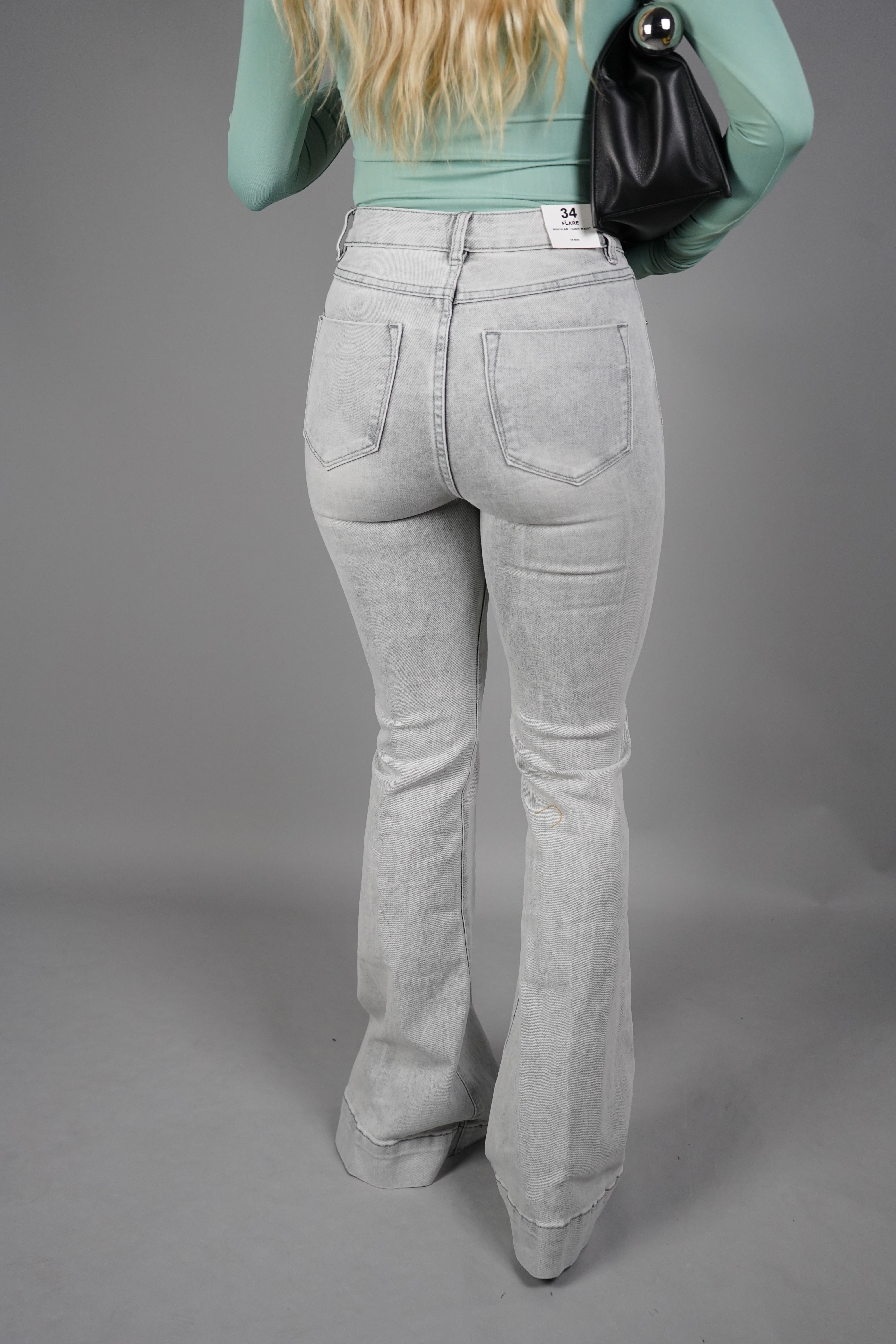 JEANS FLARE GRIGIO