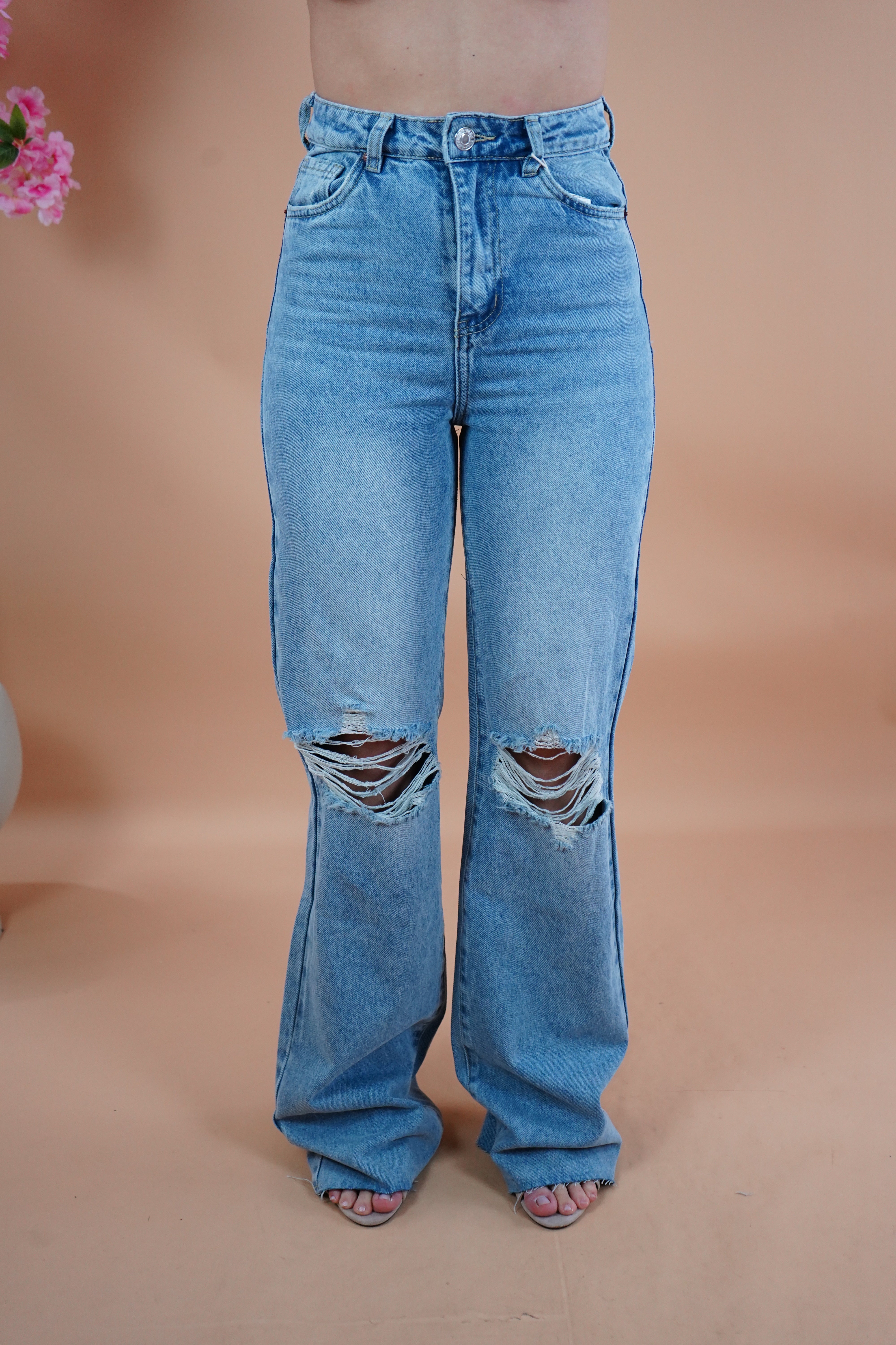 JEANS GAMBA DRITTA STRAPPATO