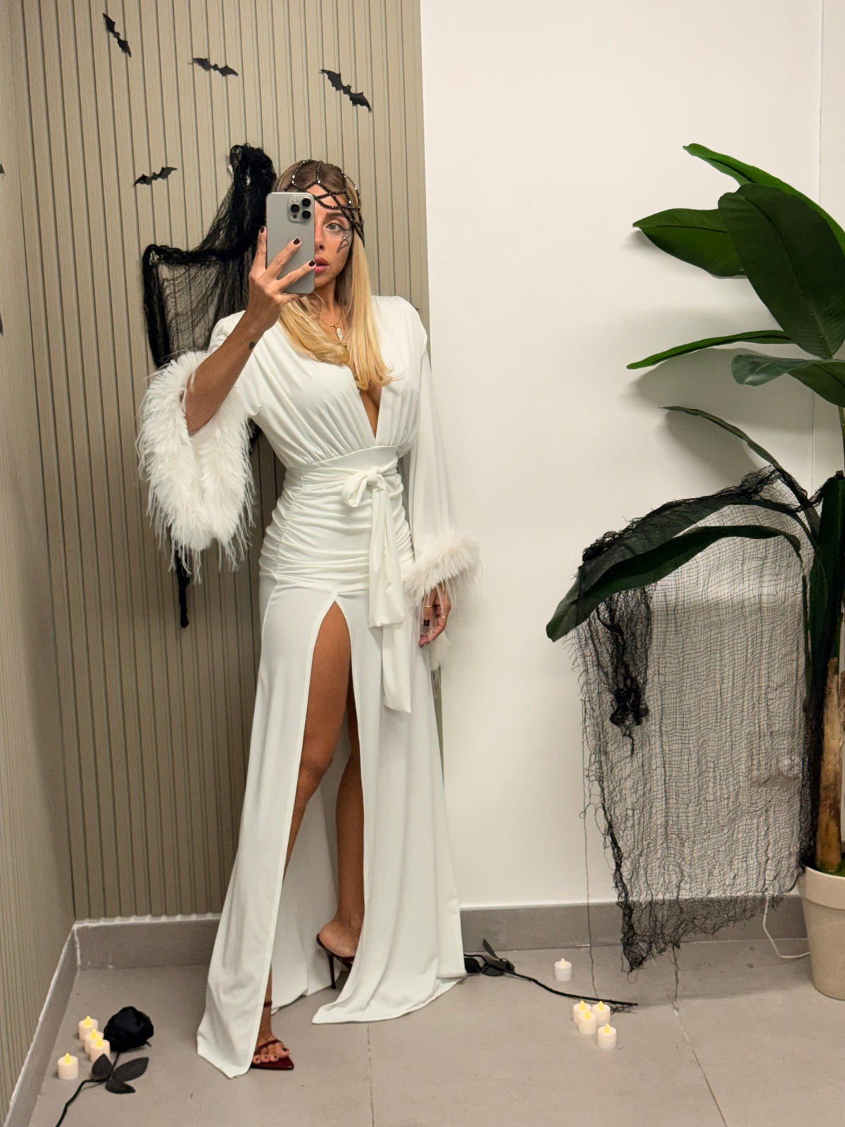 LONG DRESS CIGNO BIANCO