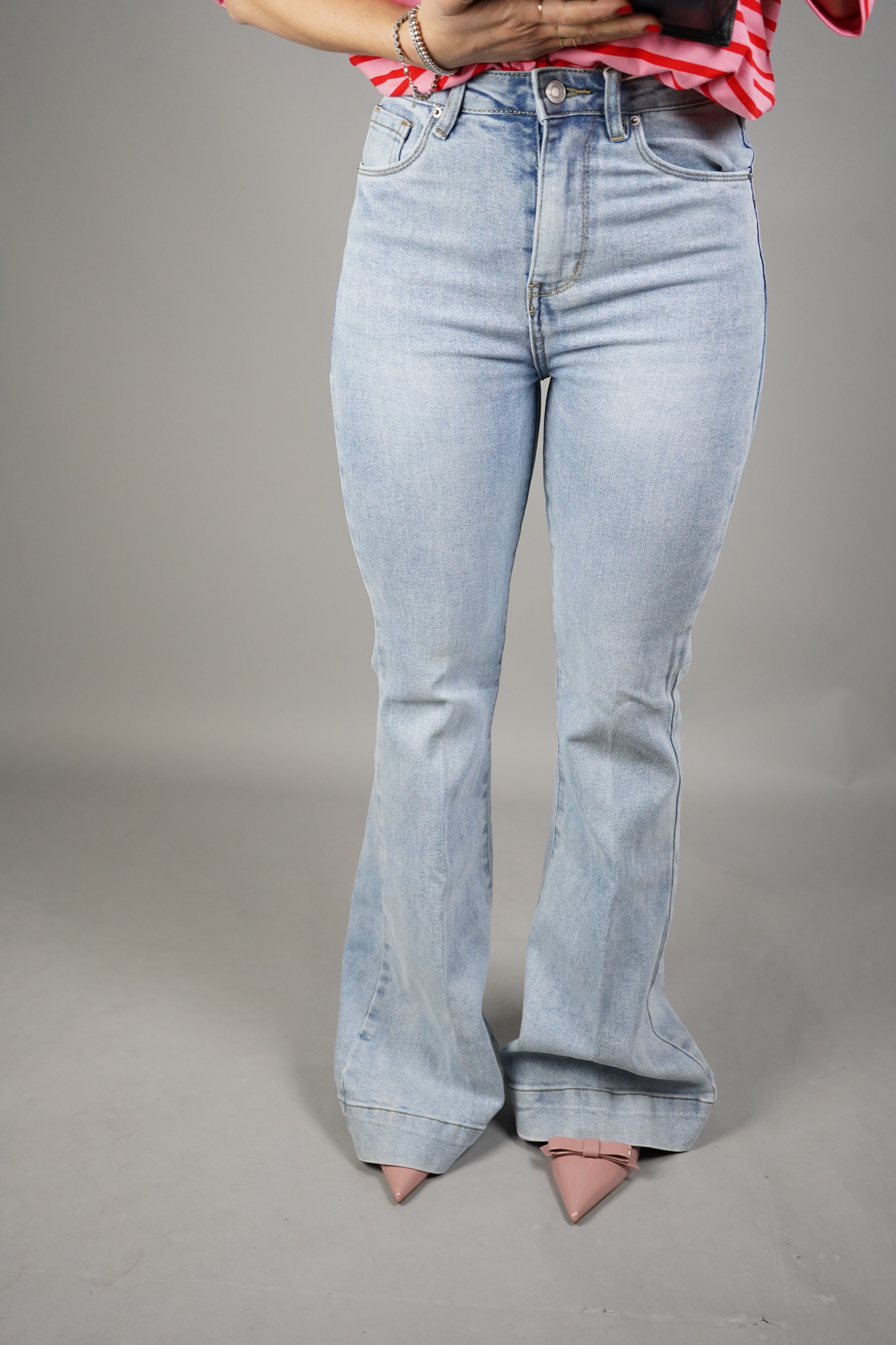 JEANS FLARE DENIM CHIARO