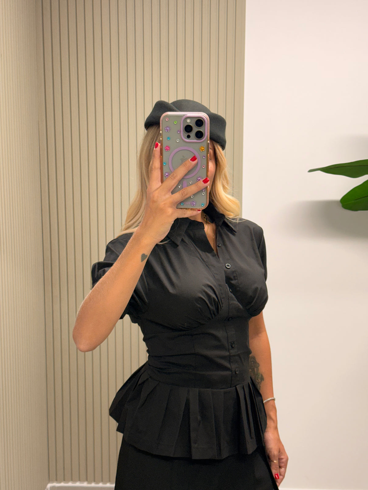CAMICIA INCROCI NERA
