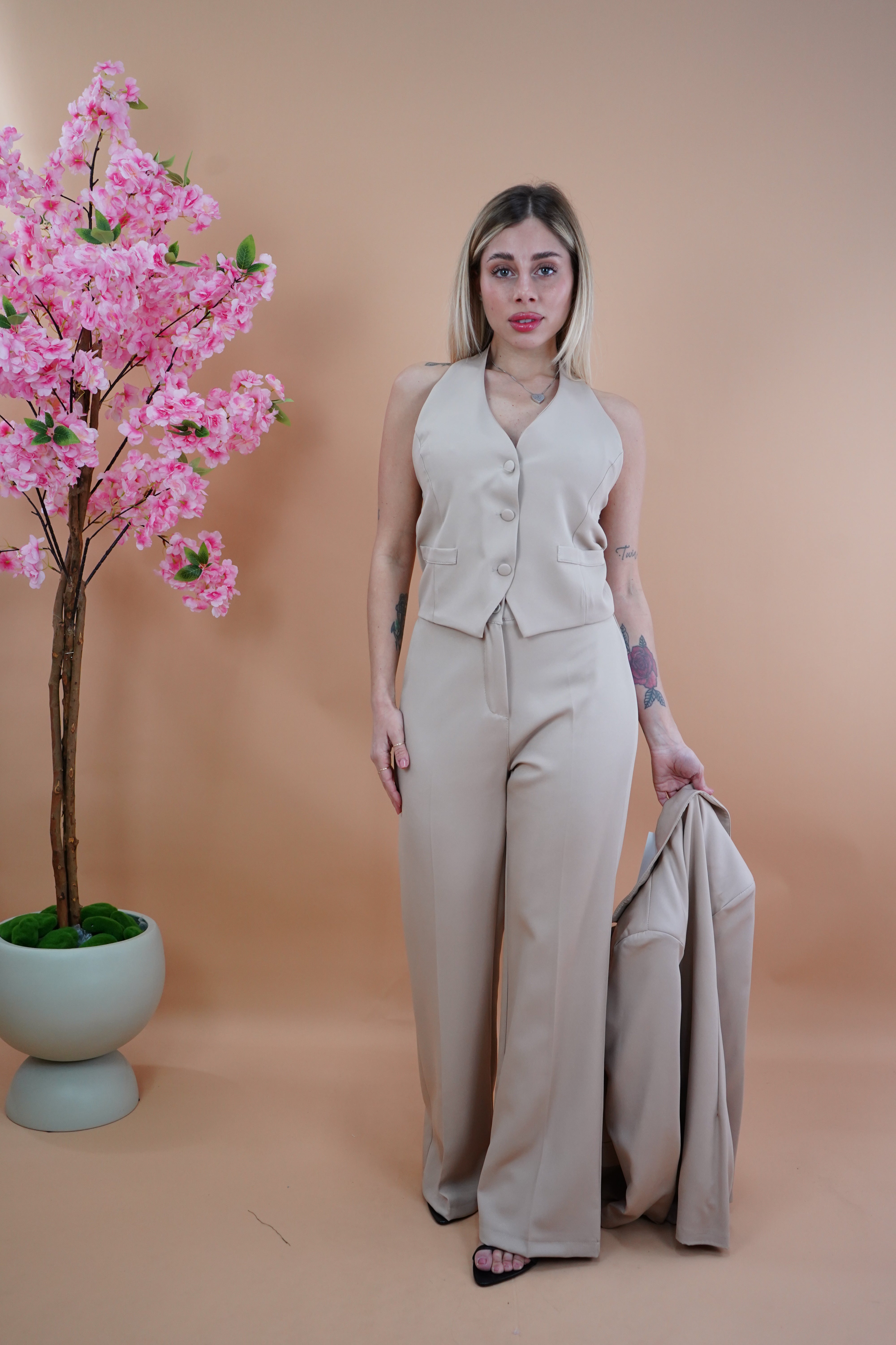 TAILLEUR TRE PEZZI AMBRA BEIGE