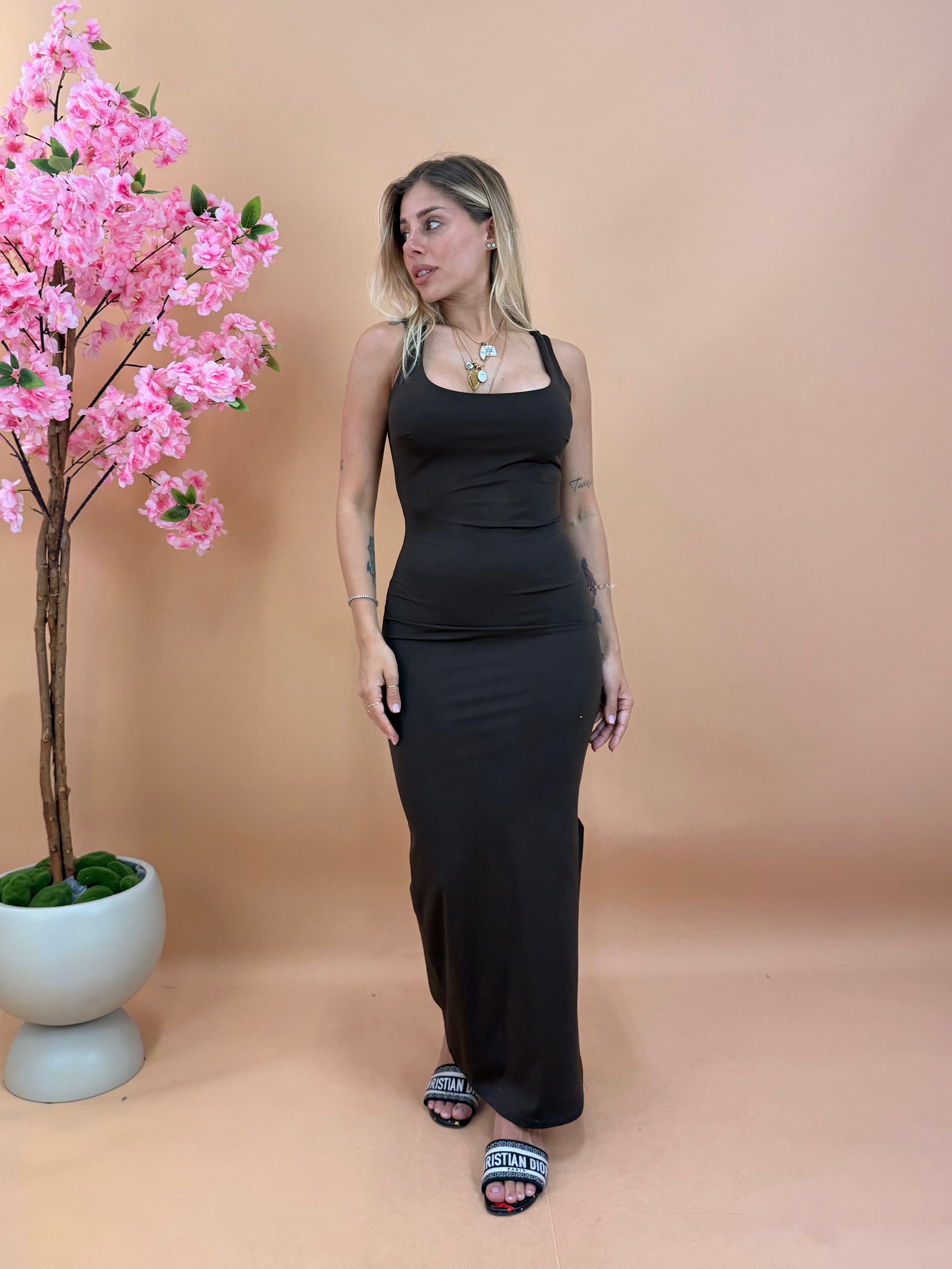 LONG DRESS EVERYDAY MARRONE