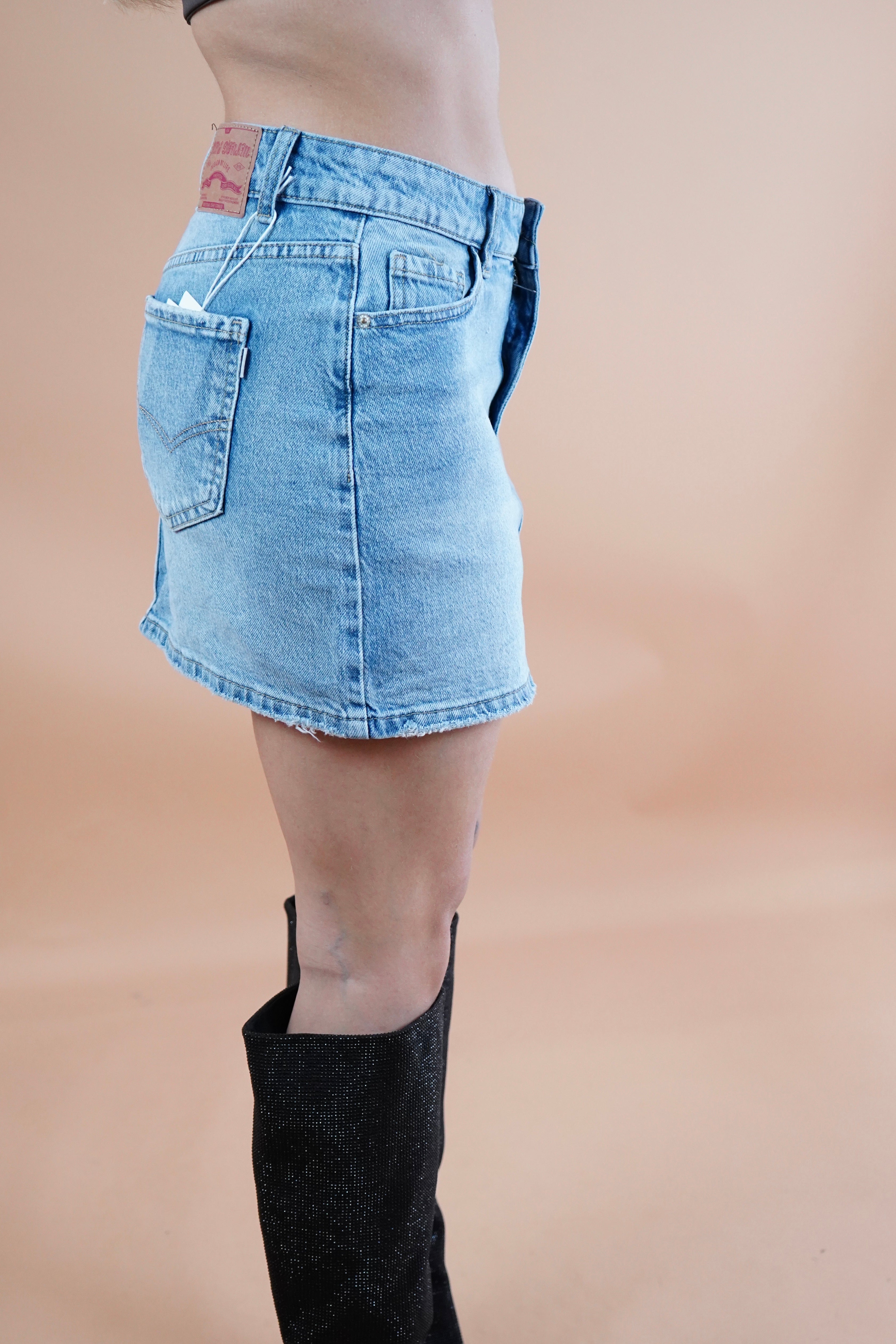 MINIGONNA DENIM CHIARO