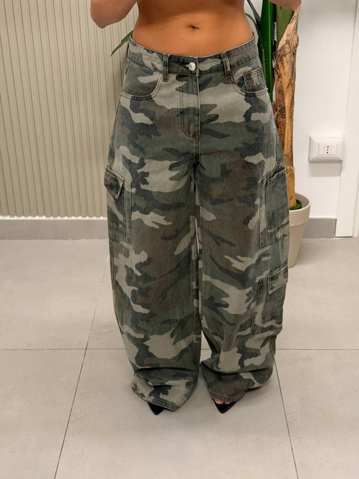 JEANS MIMETICO WIDE LEG