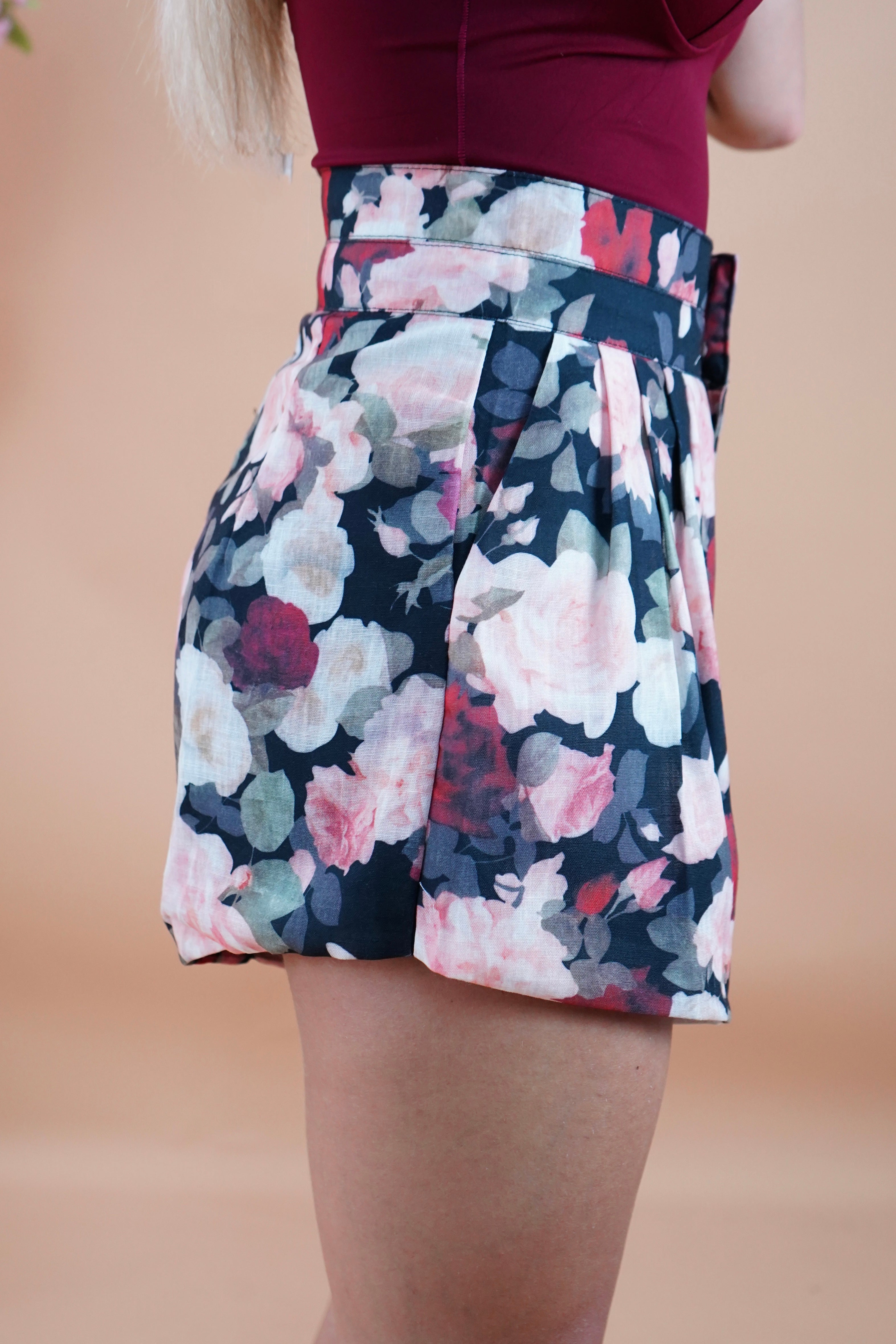 MINI SHORTS FIORI NERO