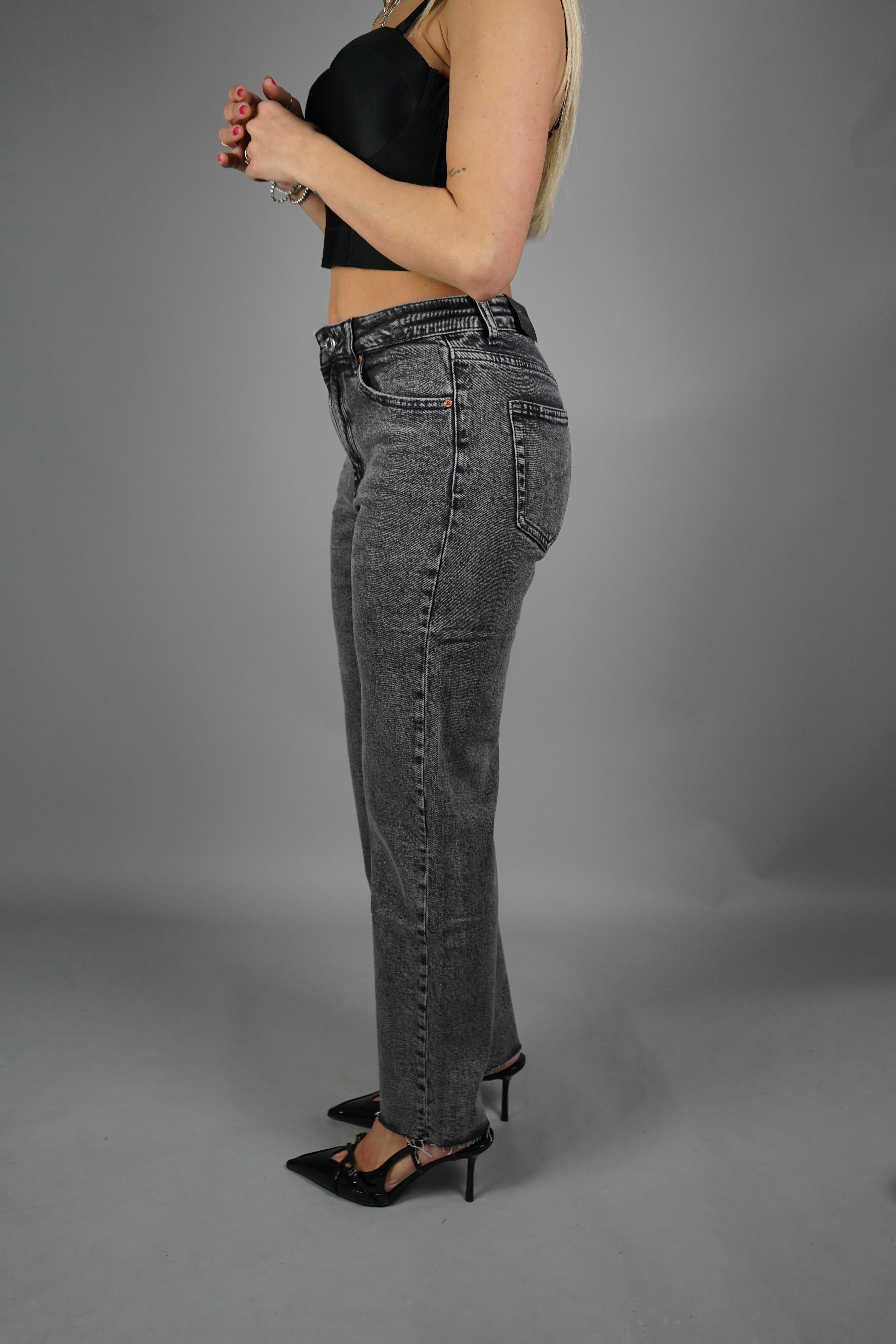 JEANS GAMBA DRITTA GRIGIO