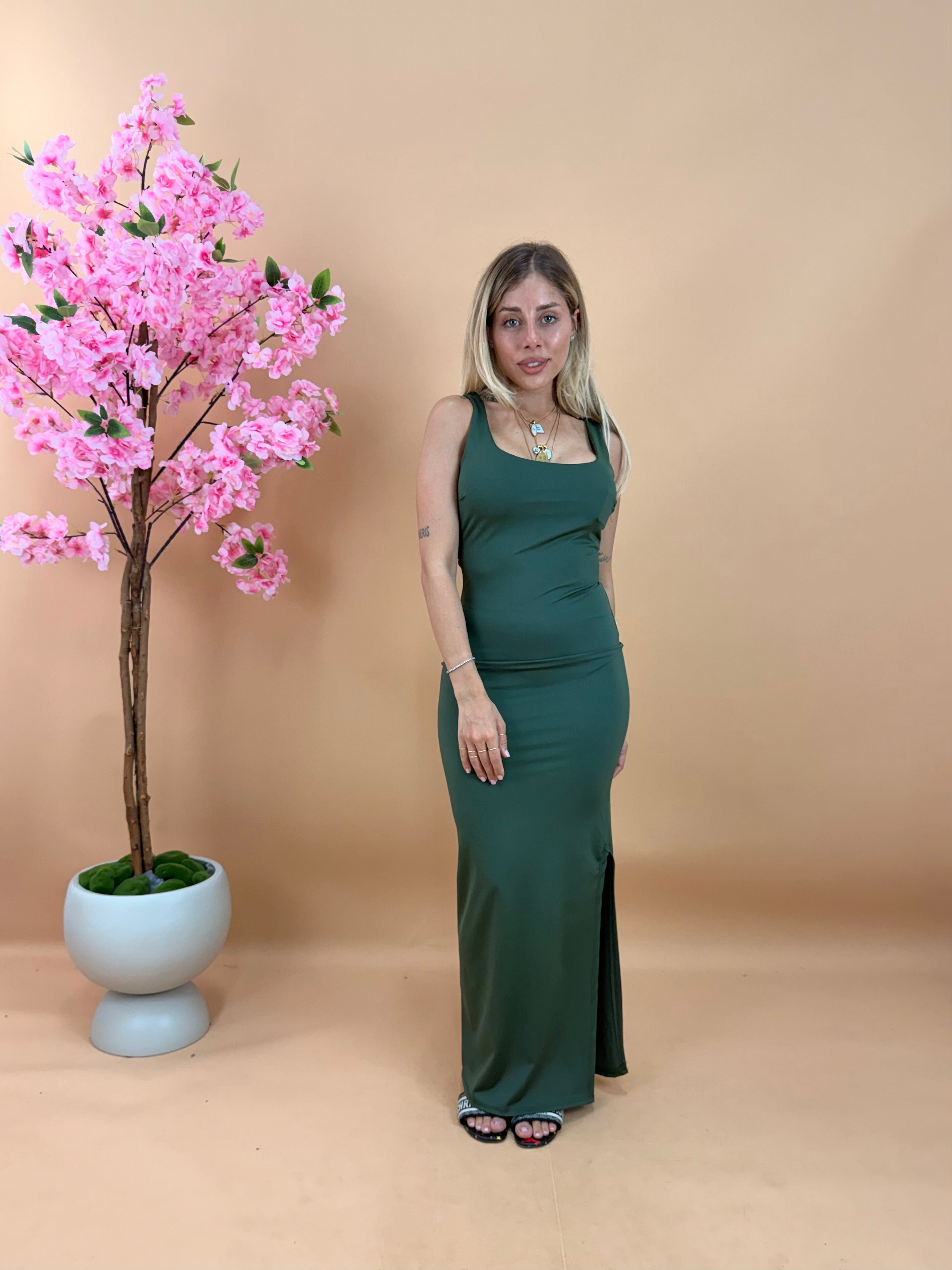 LONG DRESS EVERYDAY VERDE MILITARE