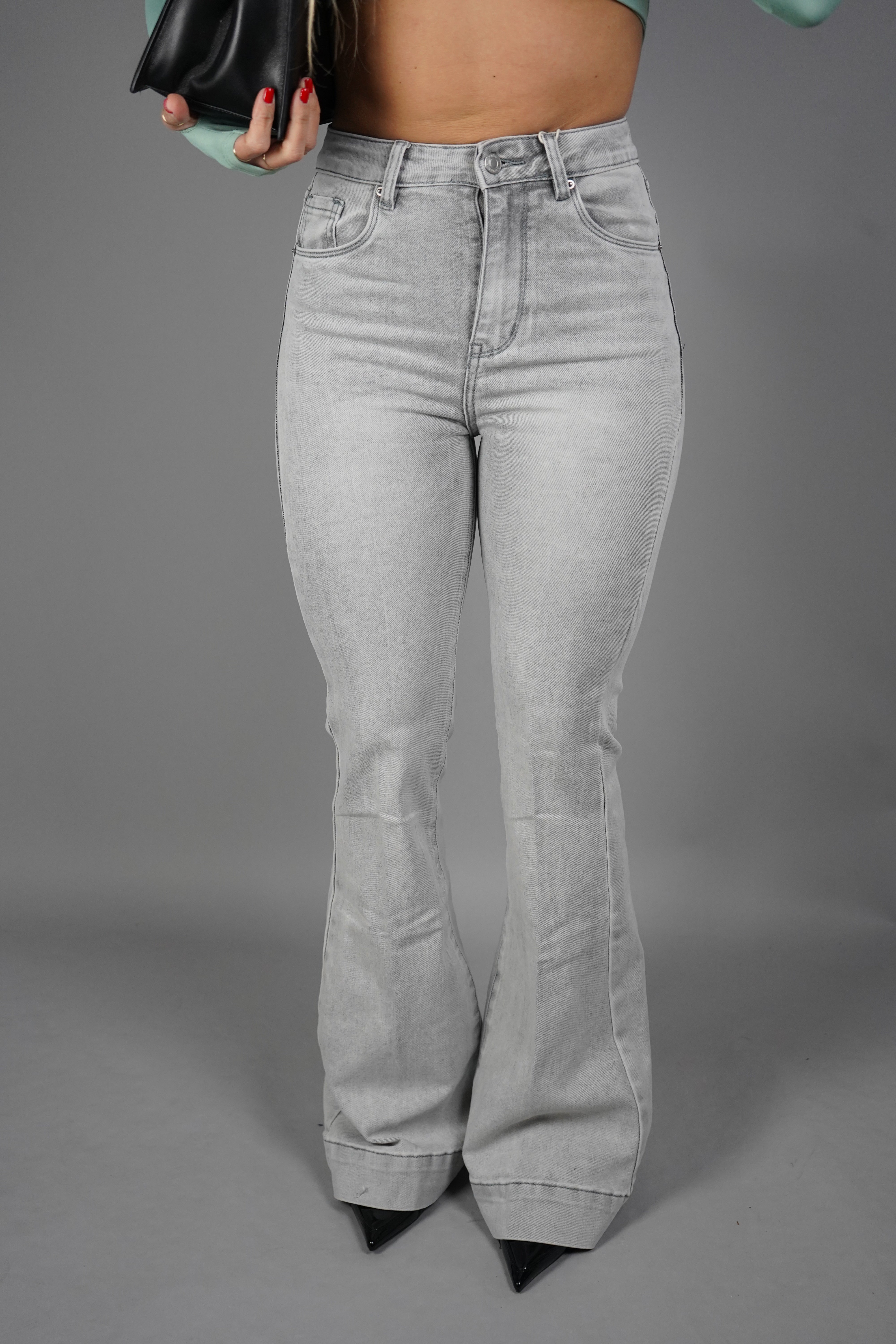 JEANS FLARE GRIGIO