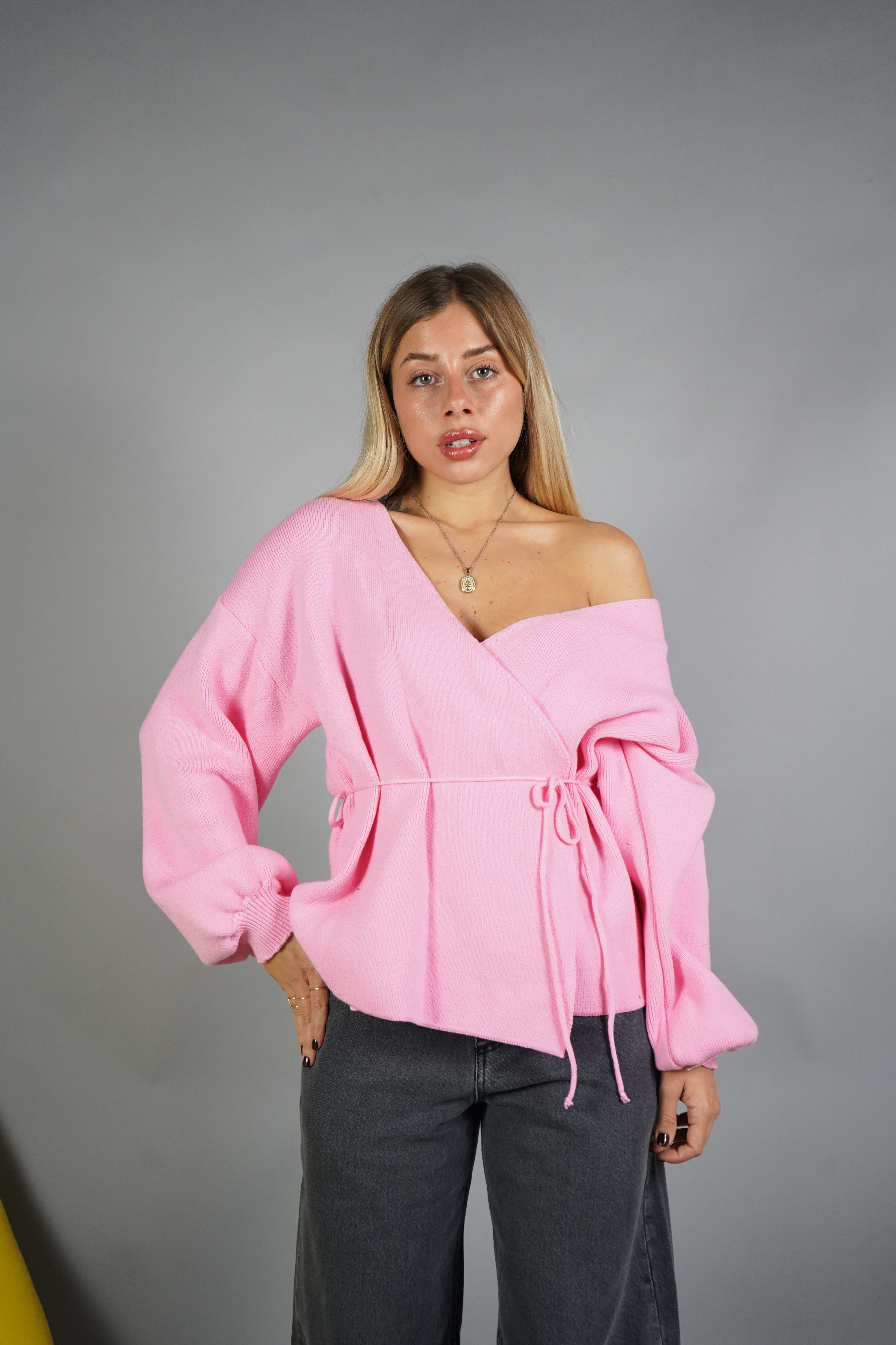 INCROCIATINA LANA ROSA