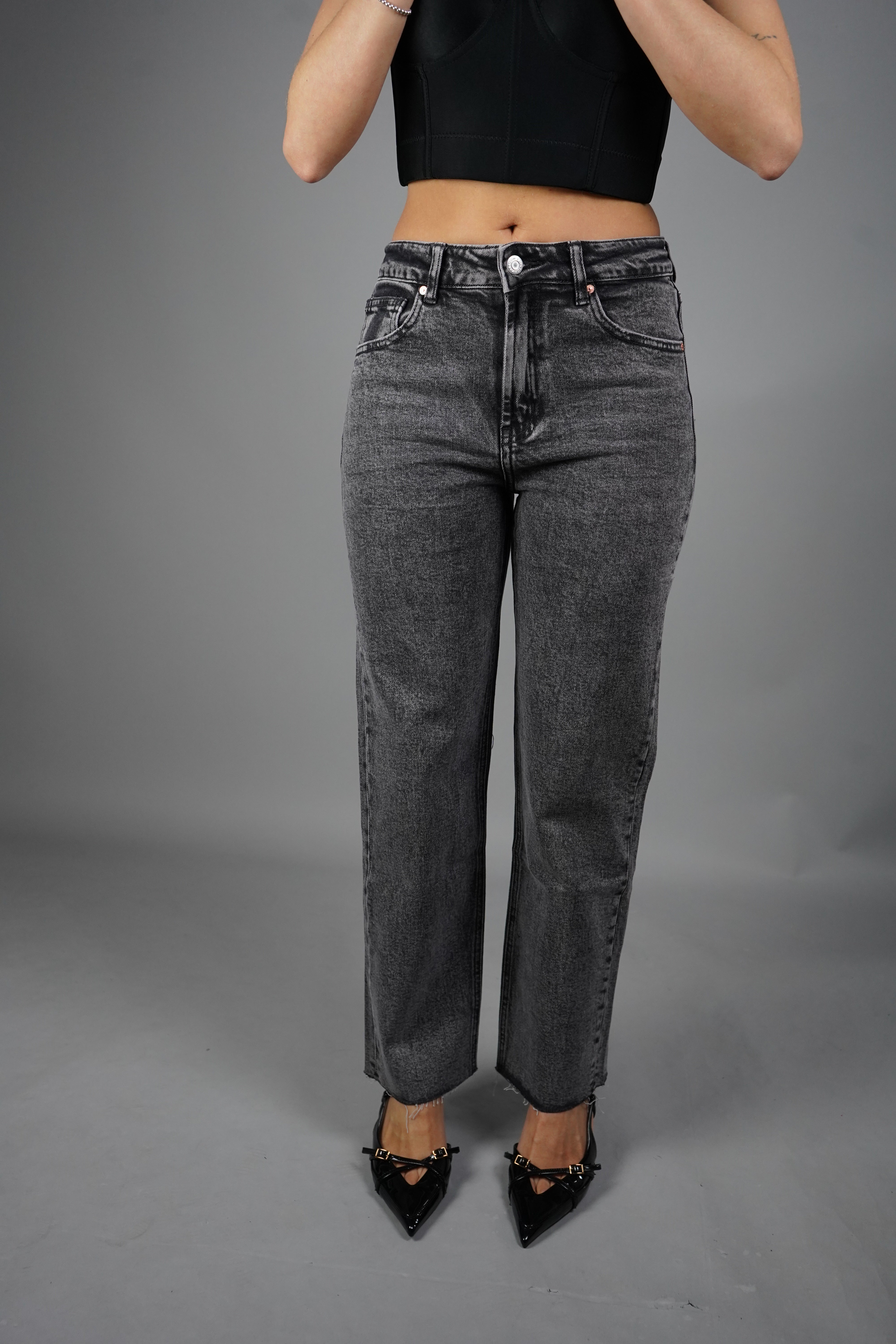 JEANS GAMBA DRITTA GRIGIO