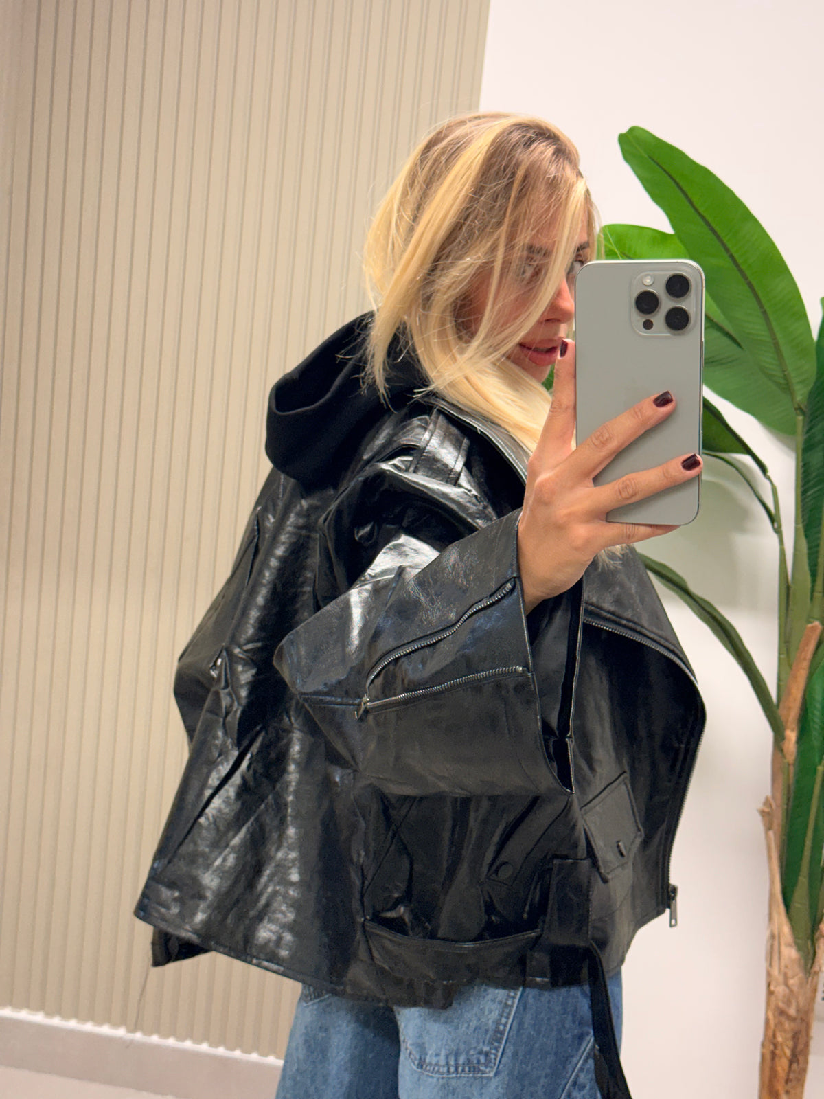 CHIODO ECOPELLE OVERSIZE MARSIGLIA NERO