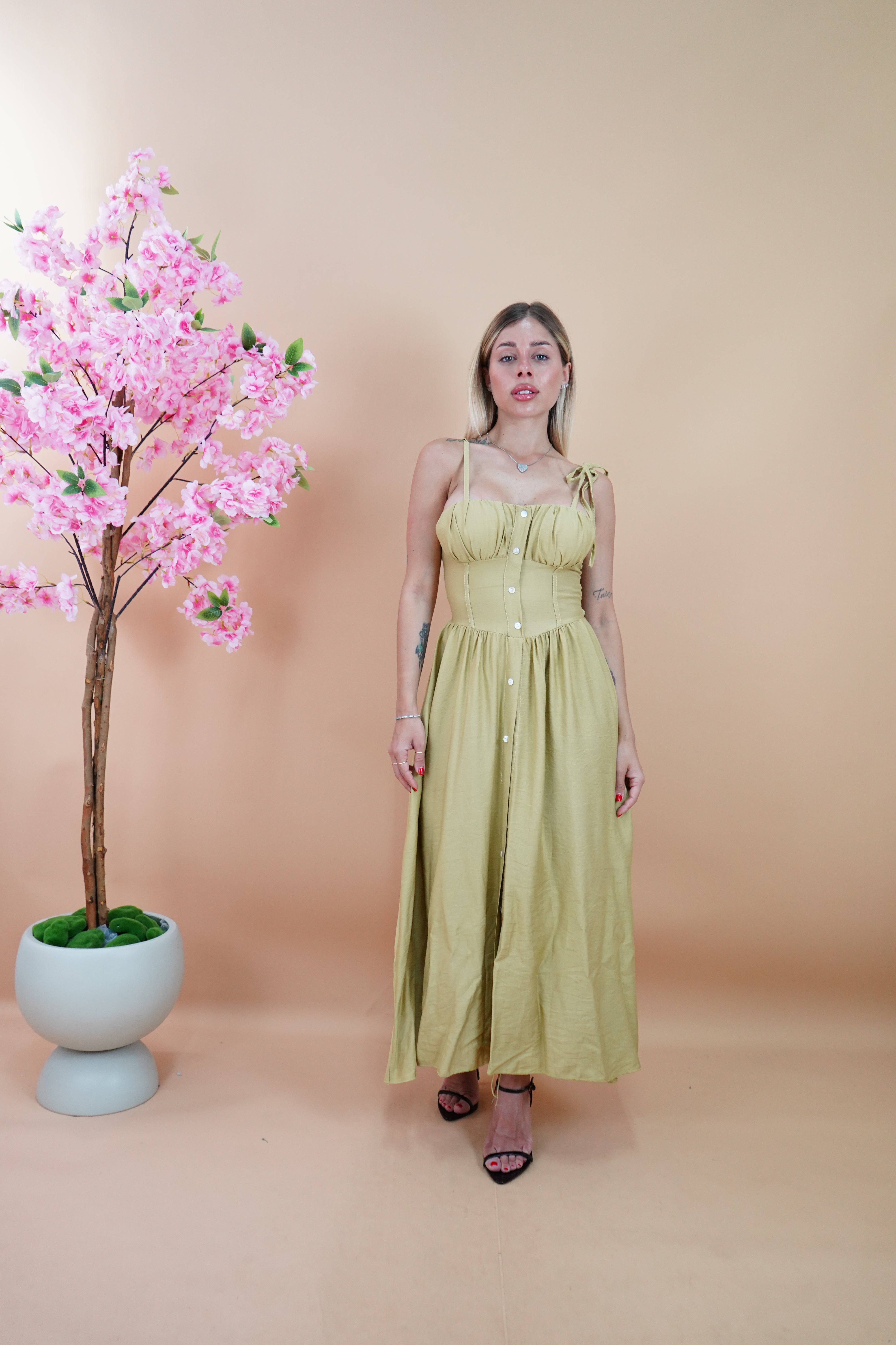 LONG DRESS LINA SENAPE