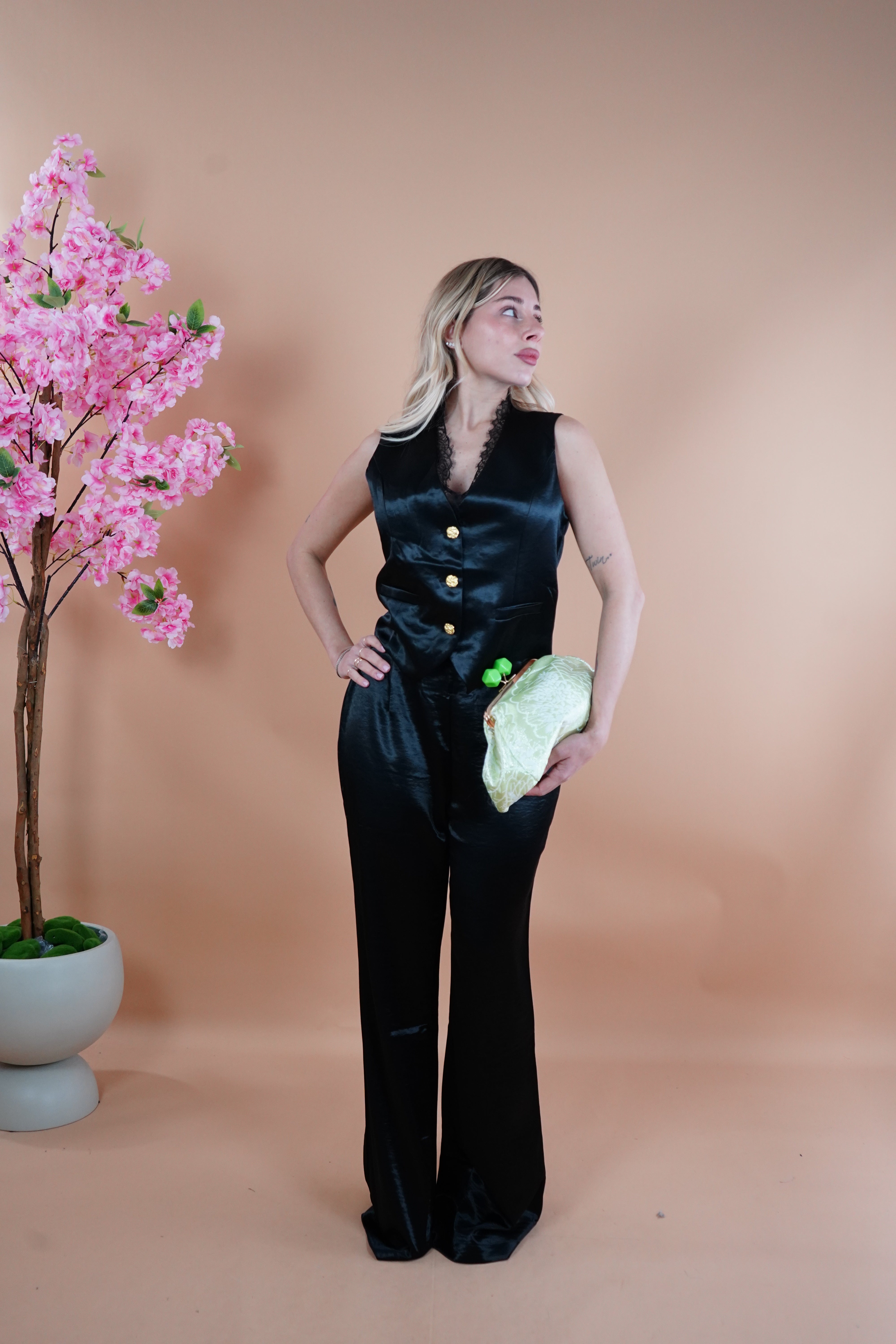 TAILLEUR SATIN GIOVANNA NERO