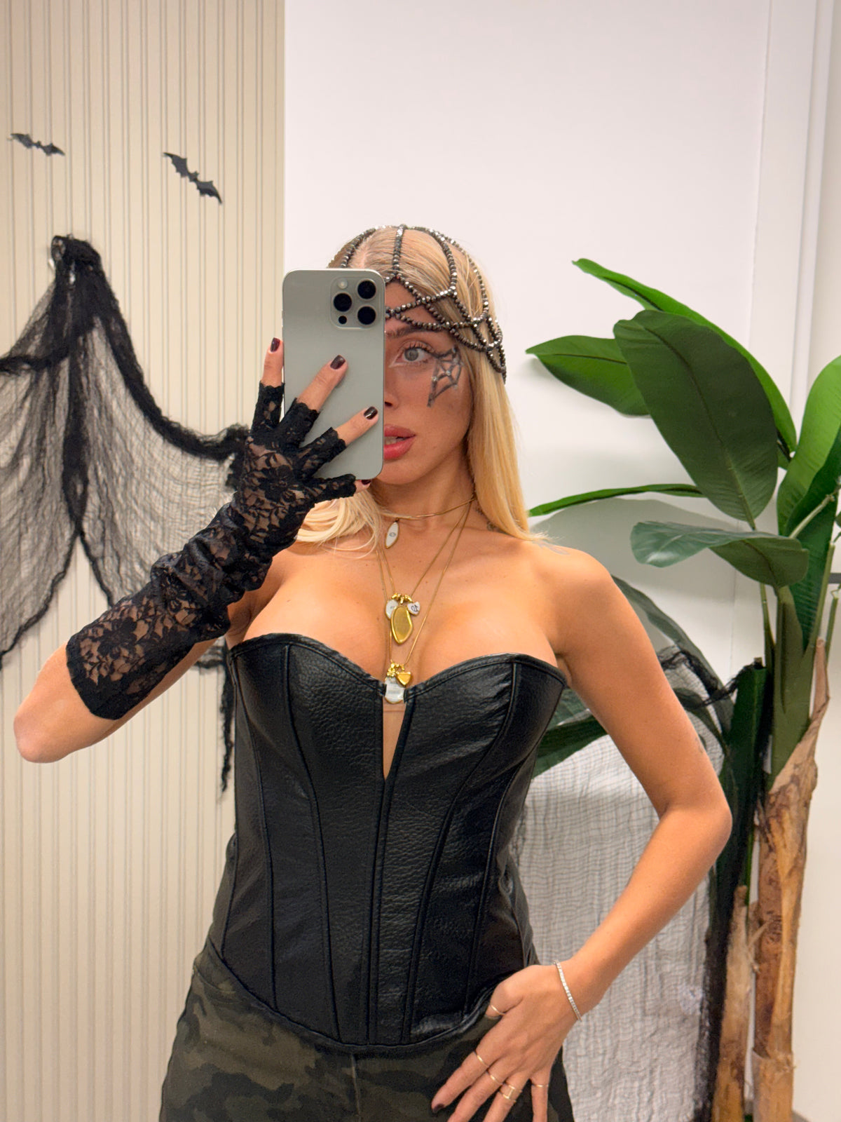 BUSTINO IN ECOPELLE NERO