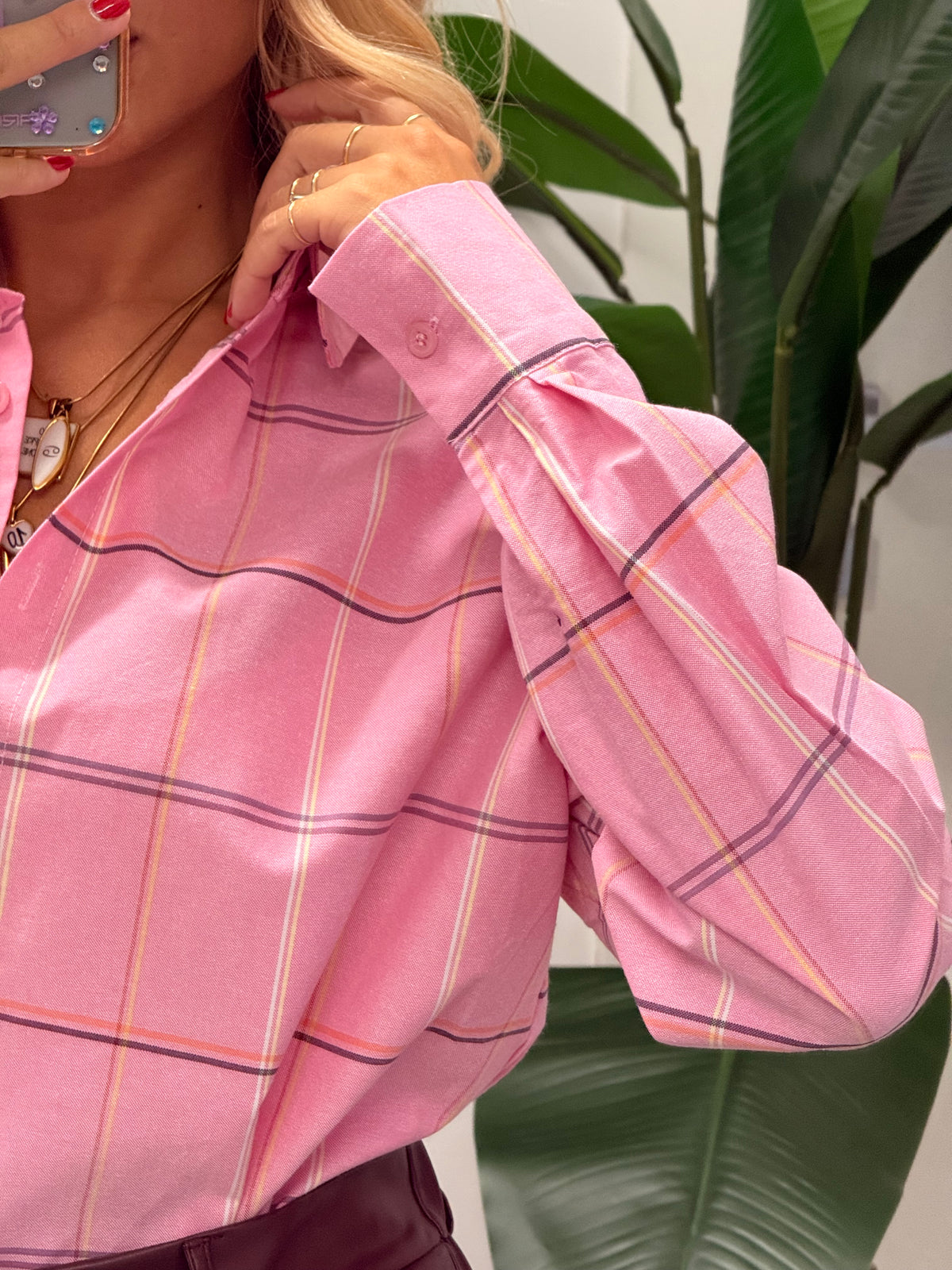 CAMICIA QUADRI ROSA