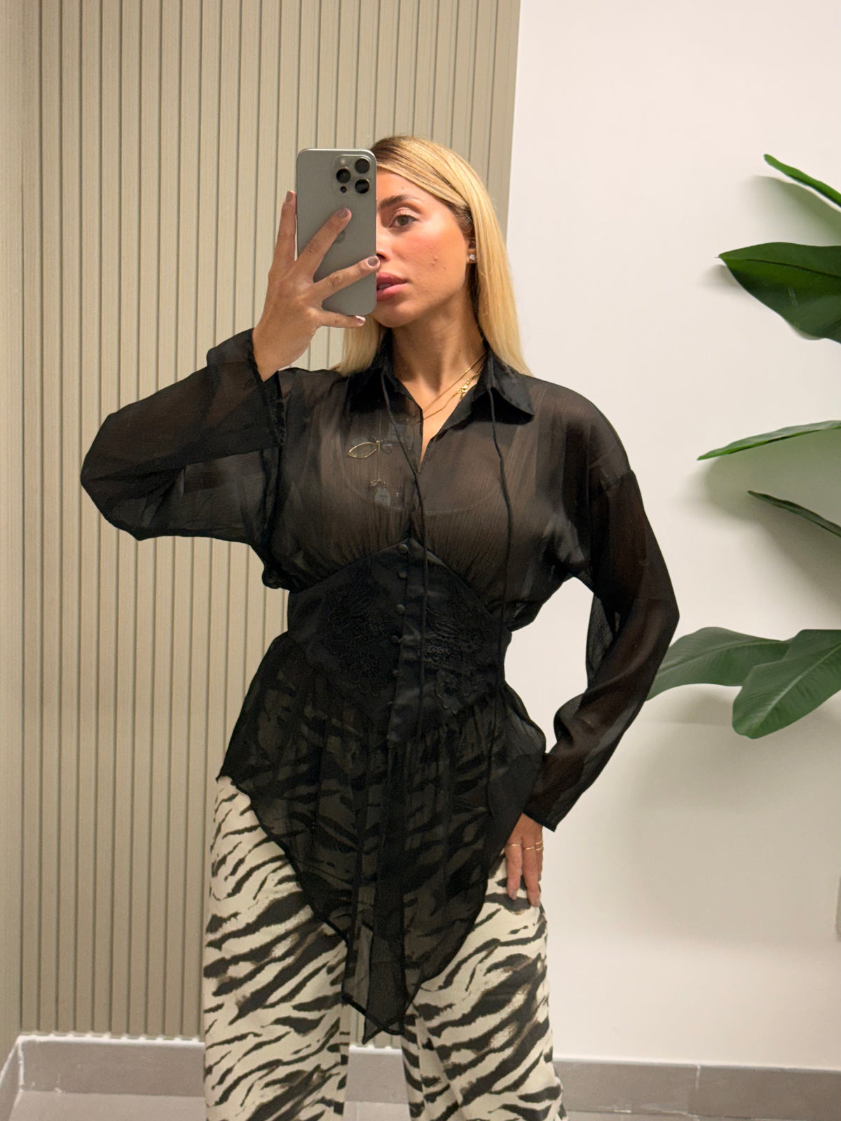CAMICIA ROMANTICA NERA