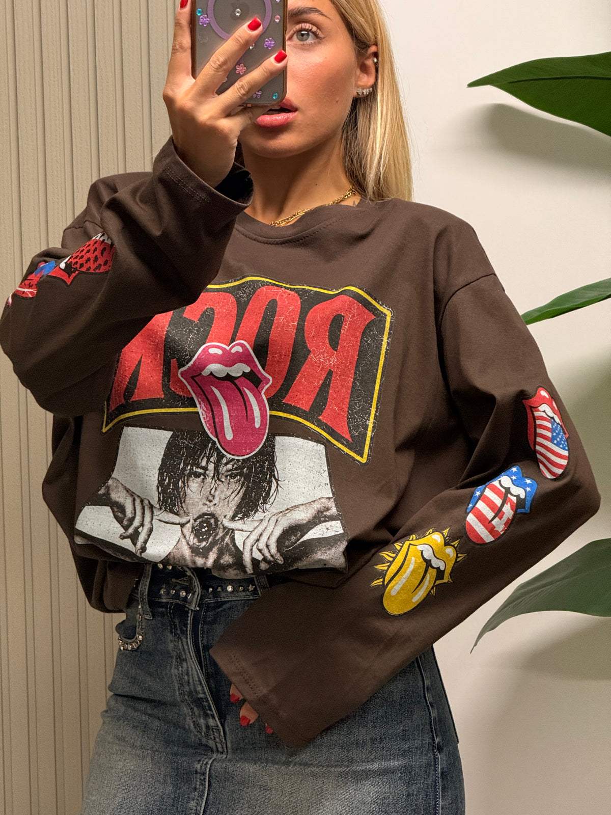 T-SHIRT ROCK&ROLL MARRONE