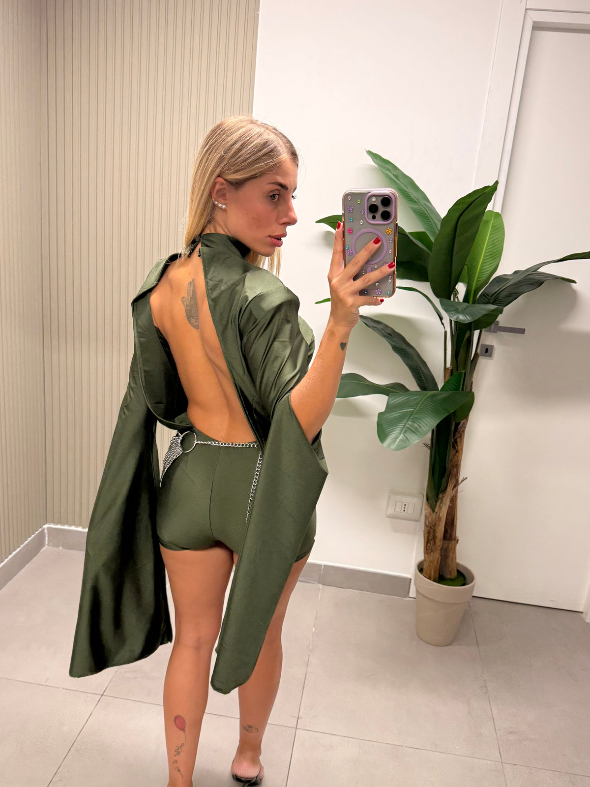 MINI JUMPSUIT CIGNO VERDE