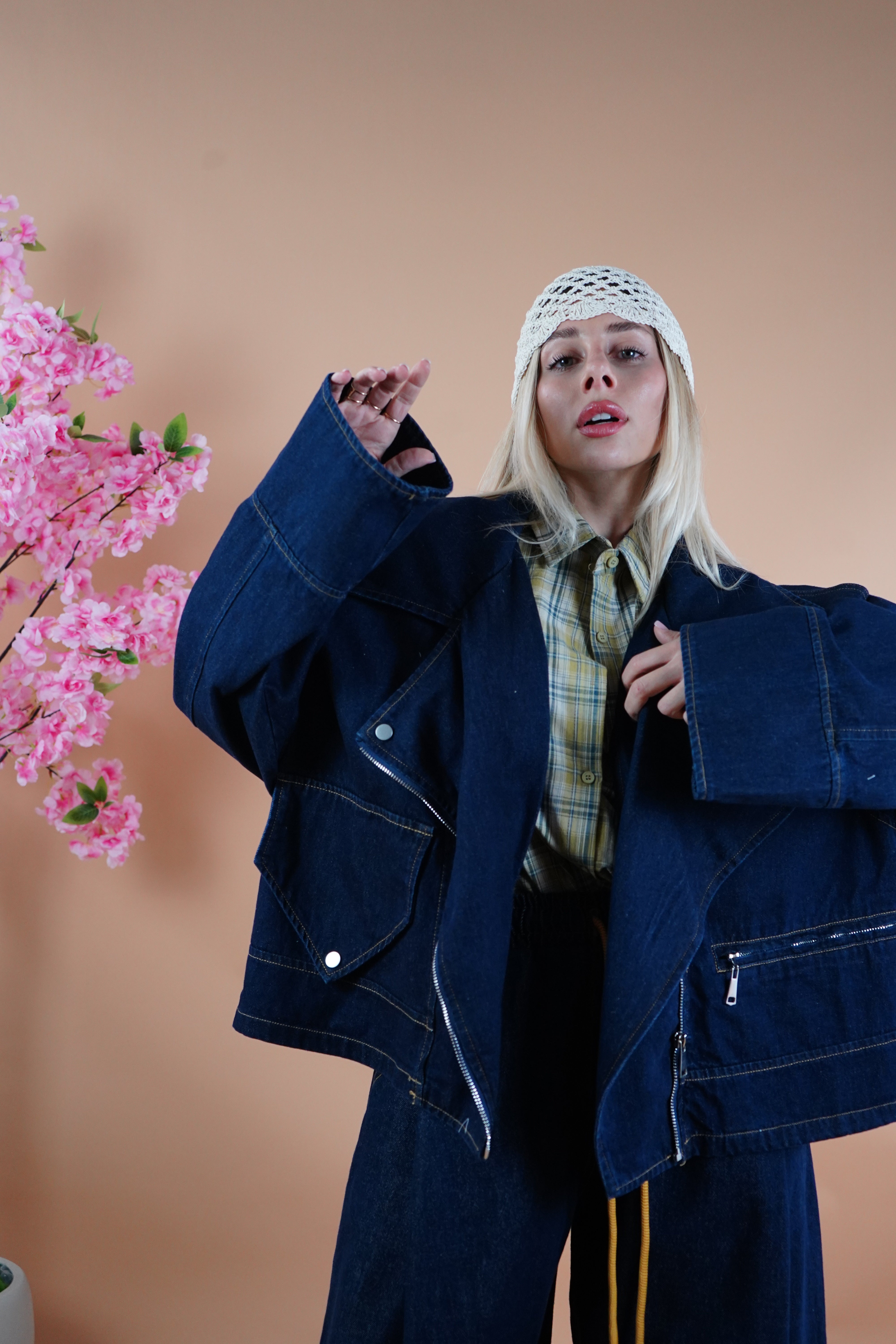 CHIODO OVERSIZE BALI DENIM SCURO