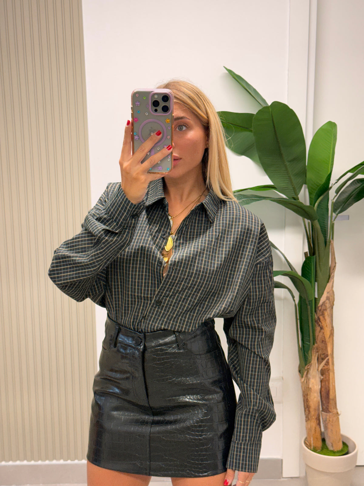 CAMICIA QUADRI NERA