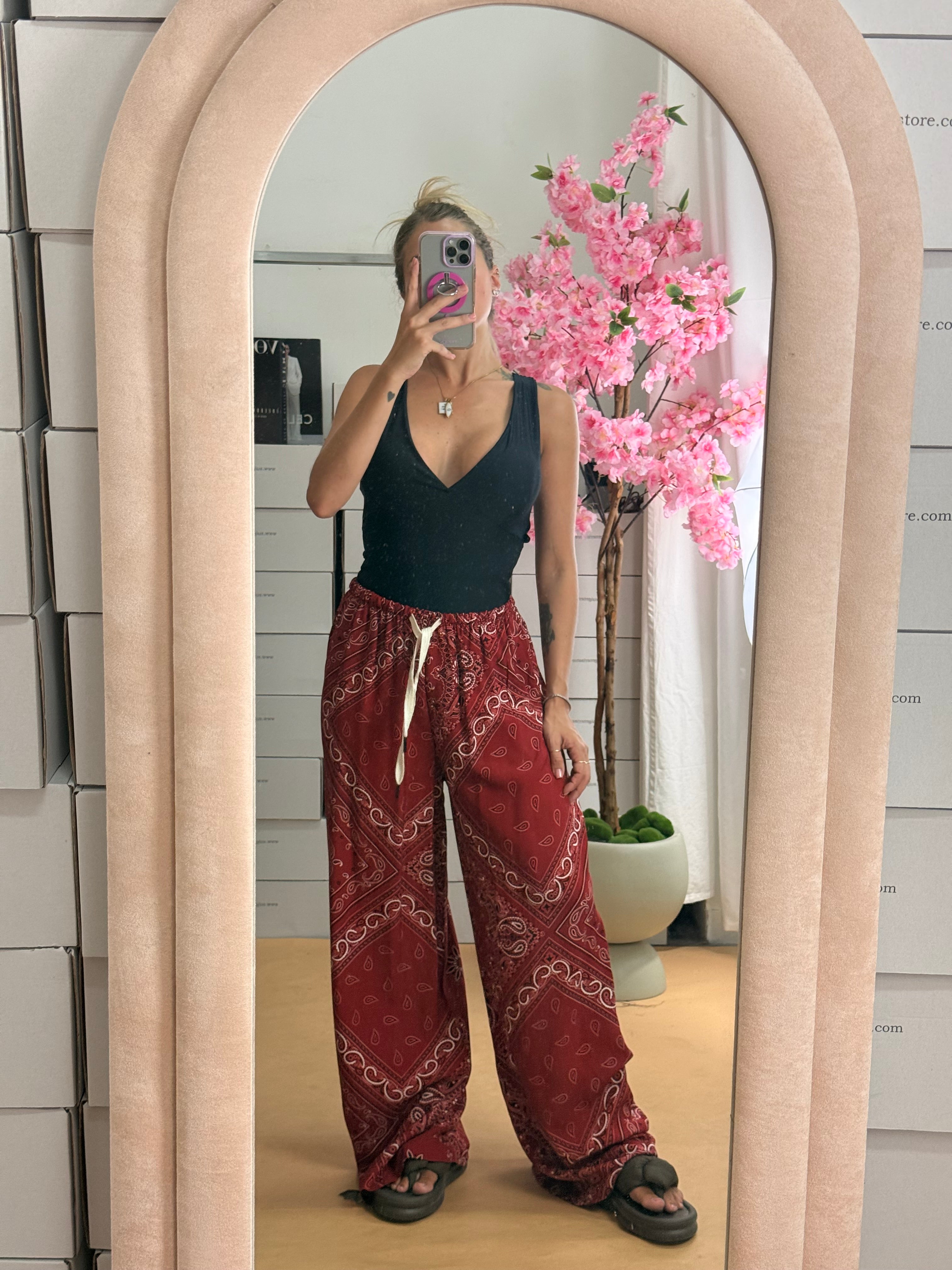 PANTALONE BANDANA BORDEAUX